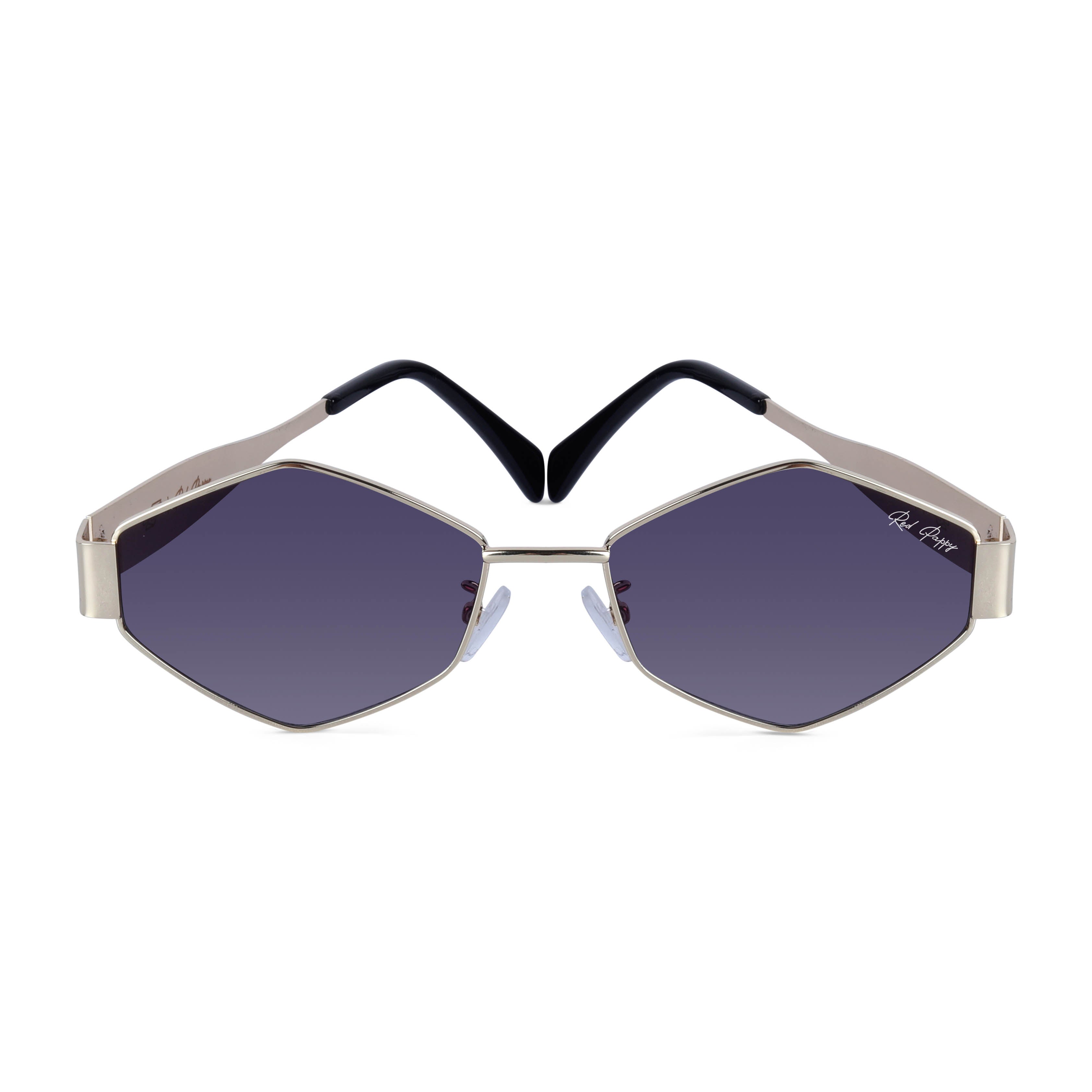 Fantasy Blue Hexagonal Sunglasses