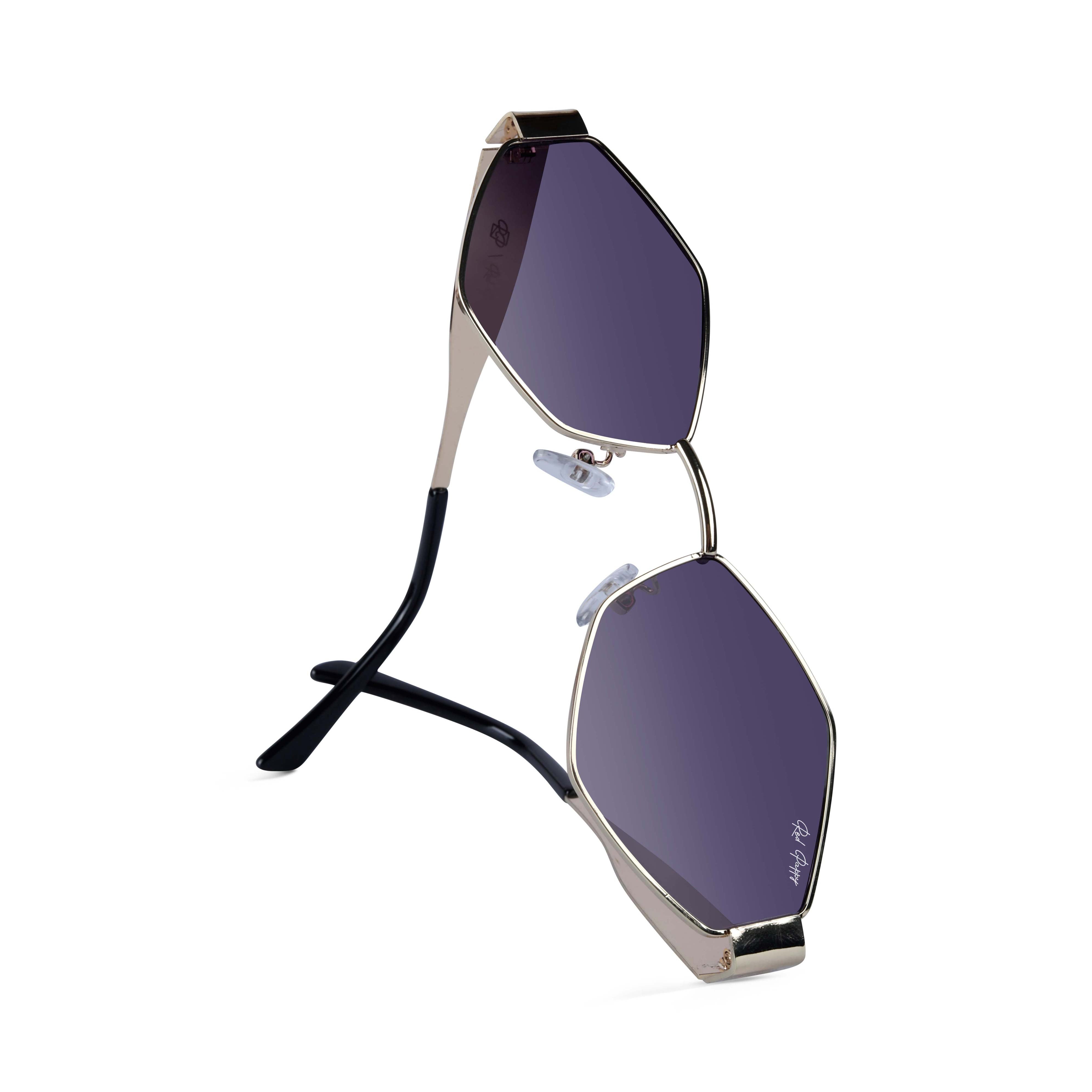 Fantasy Blue Hexagonal Sunglasses