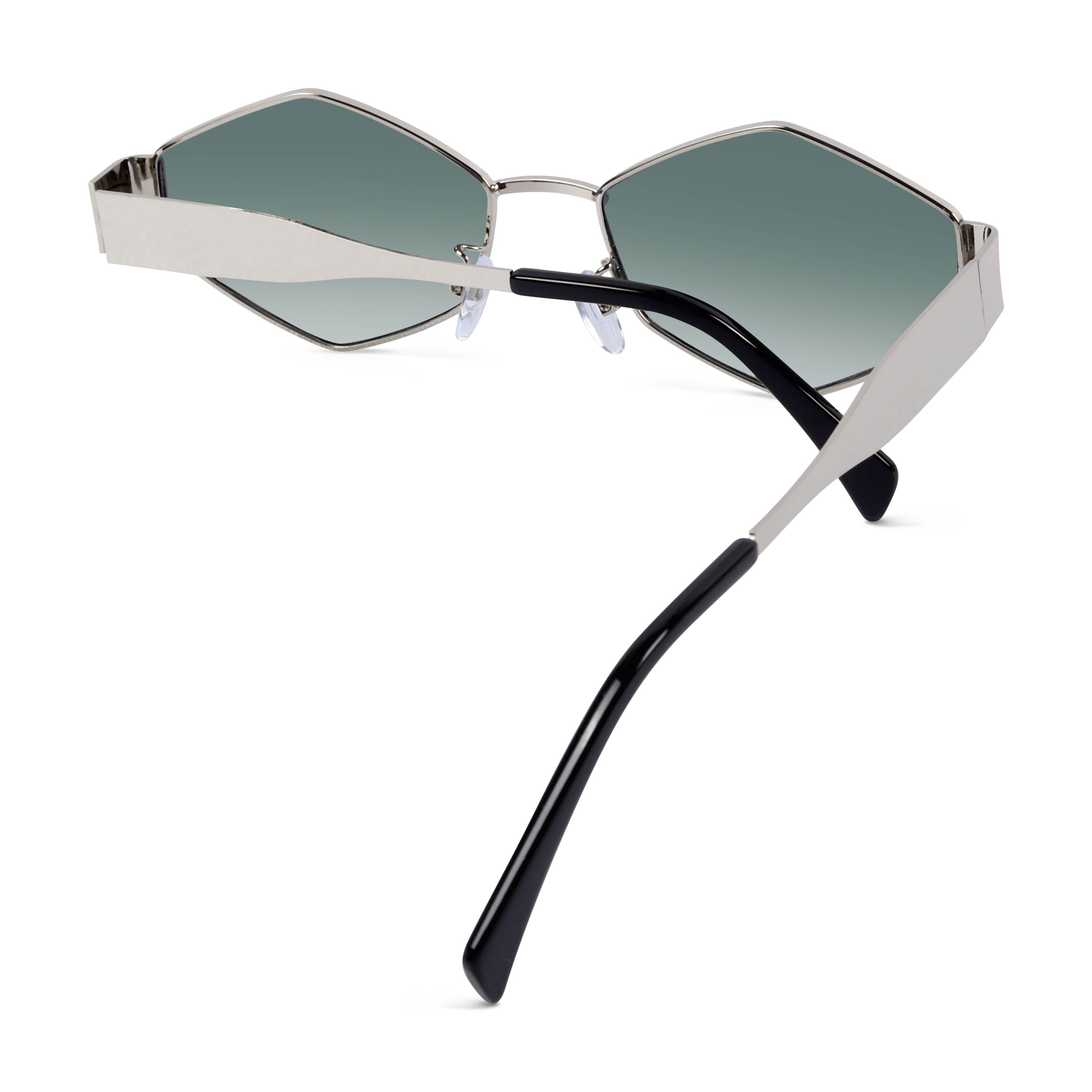 Fantasy Green Hexagonal Sunglasses