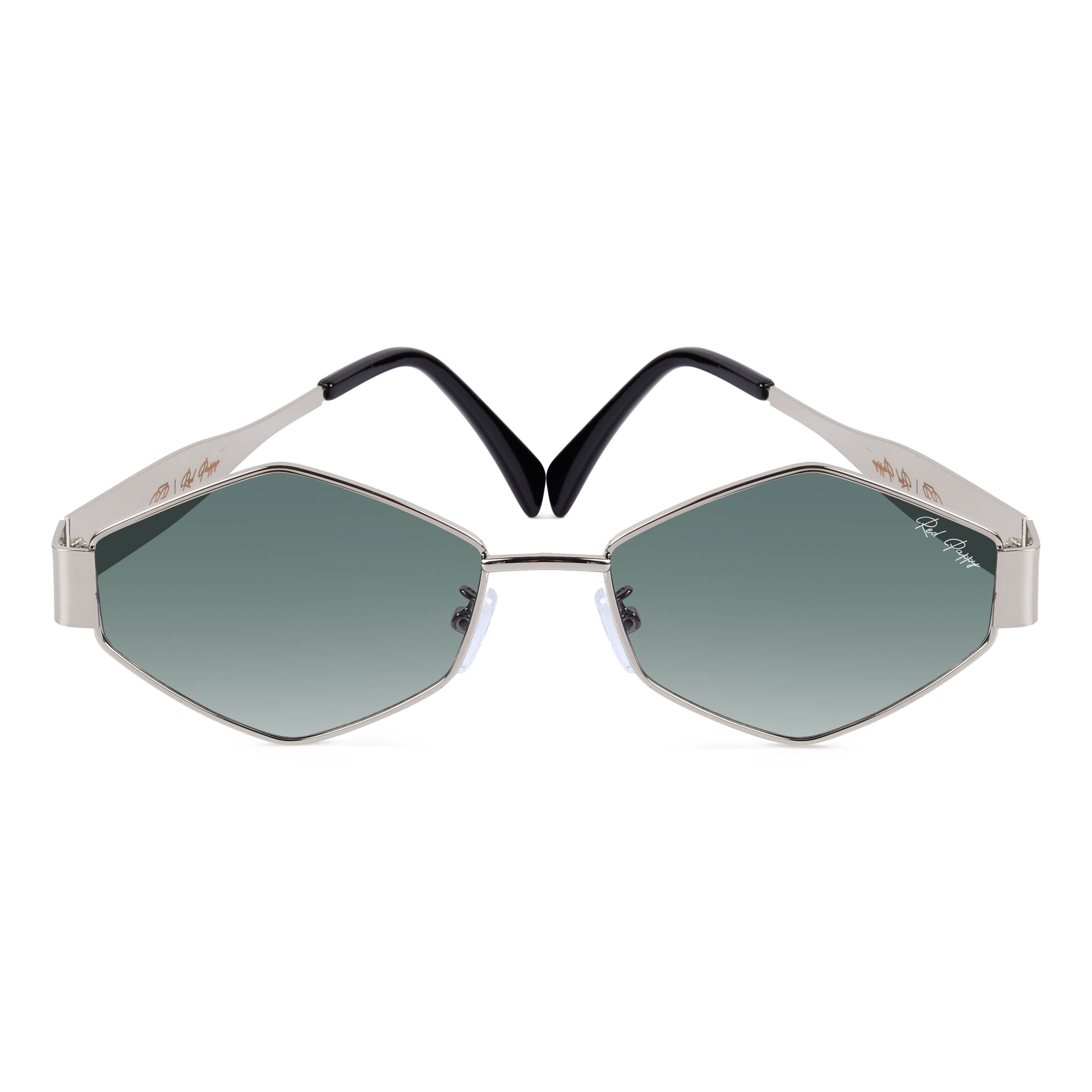 Fantasy Green Hexagonal Sunglasses