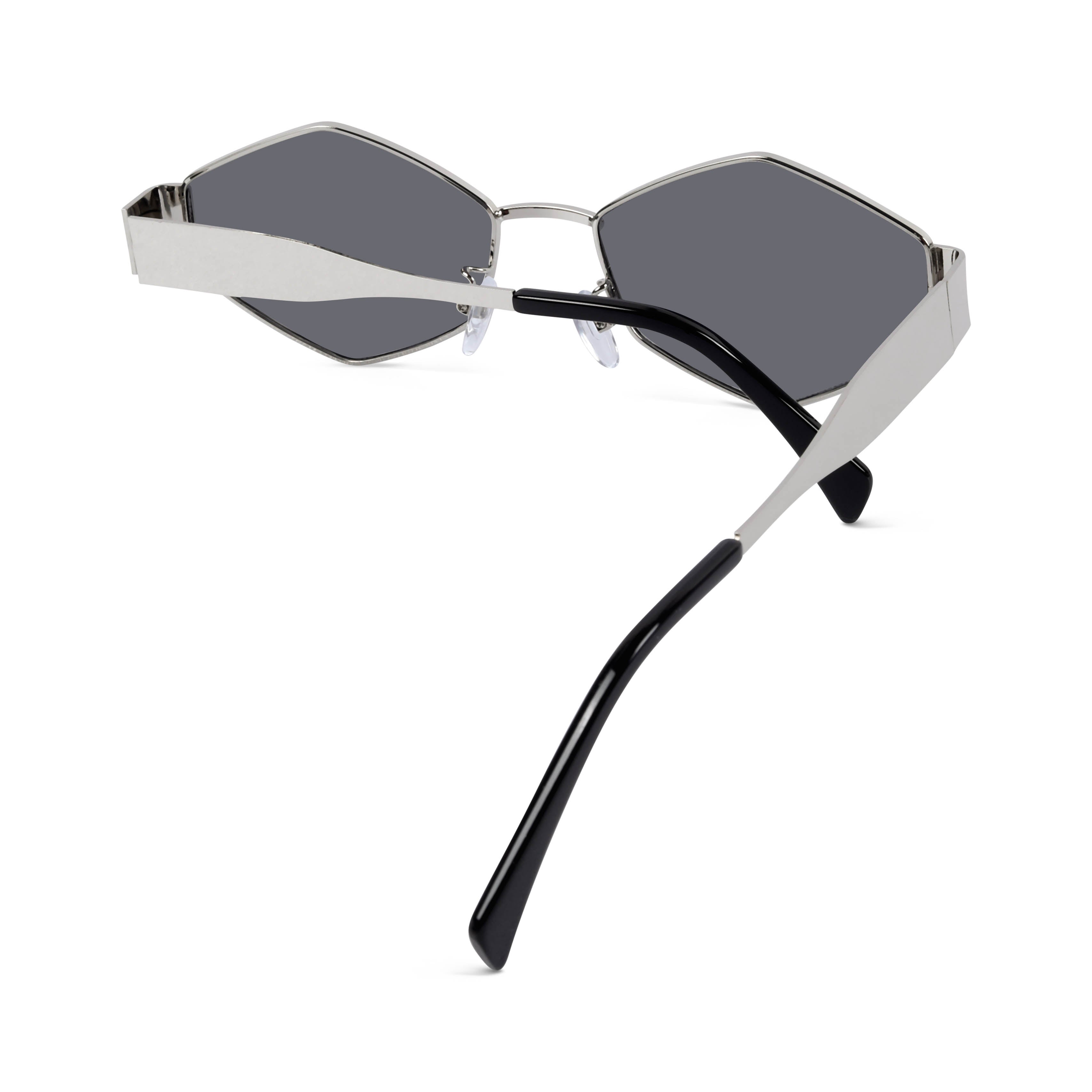 Fantasy Silver Hexagonal Sunglasses