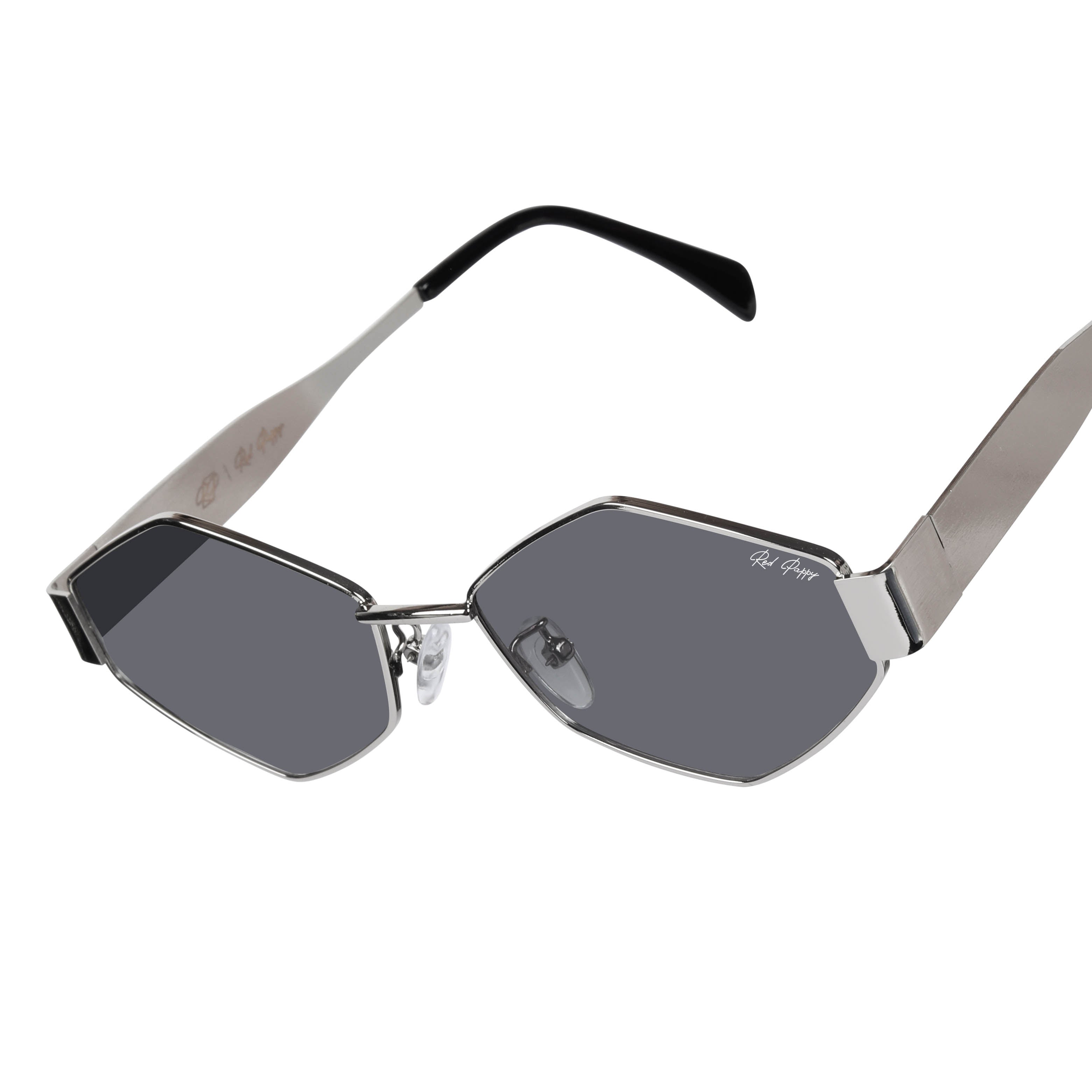 Fantasy Silver Hexagonal Sunglasses