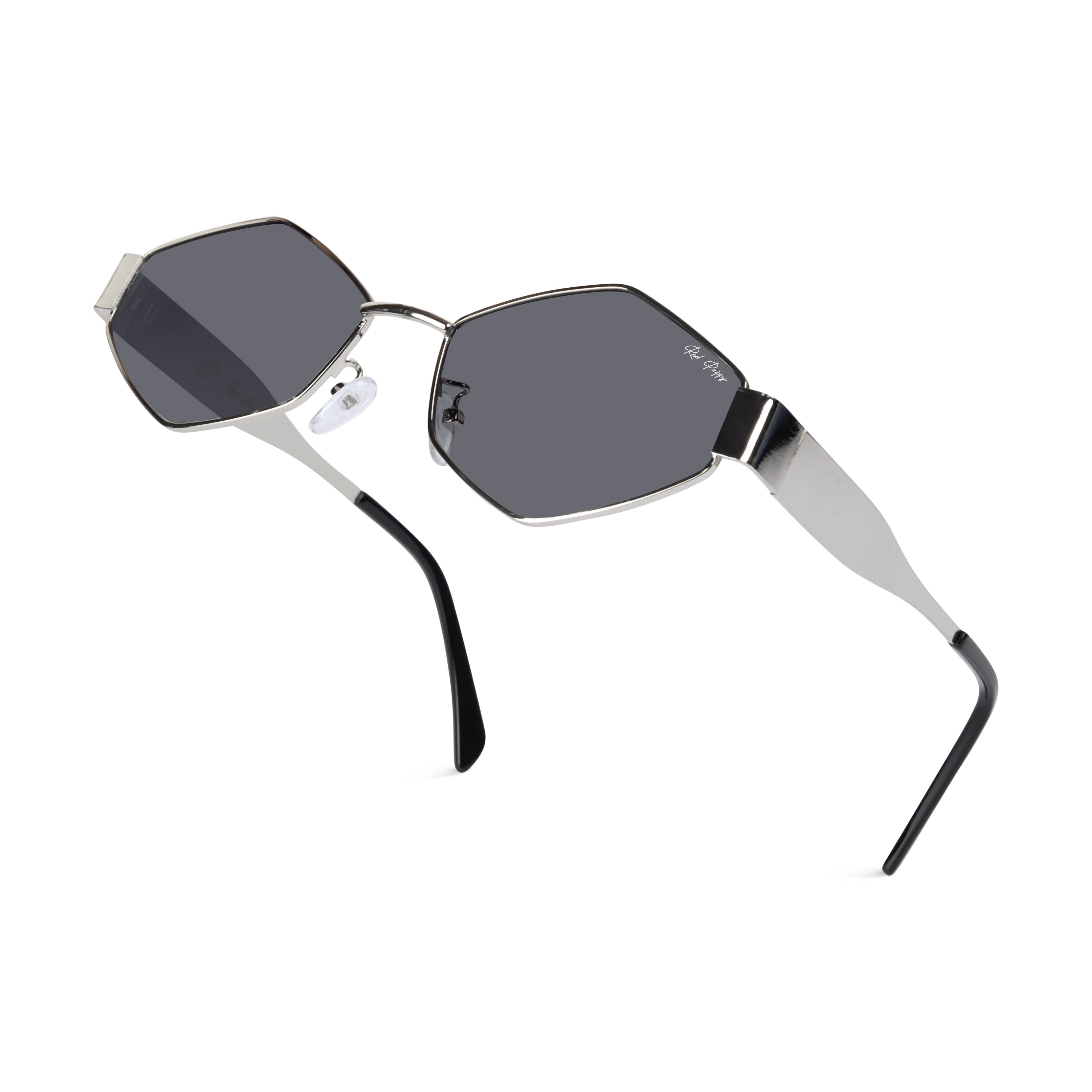 Fantasy Silver Hexagonal Sunglasses