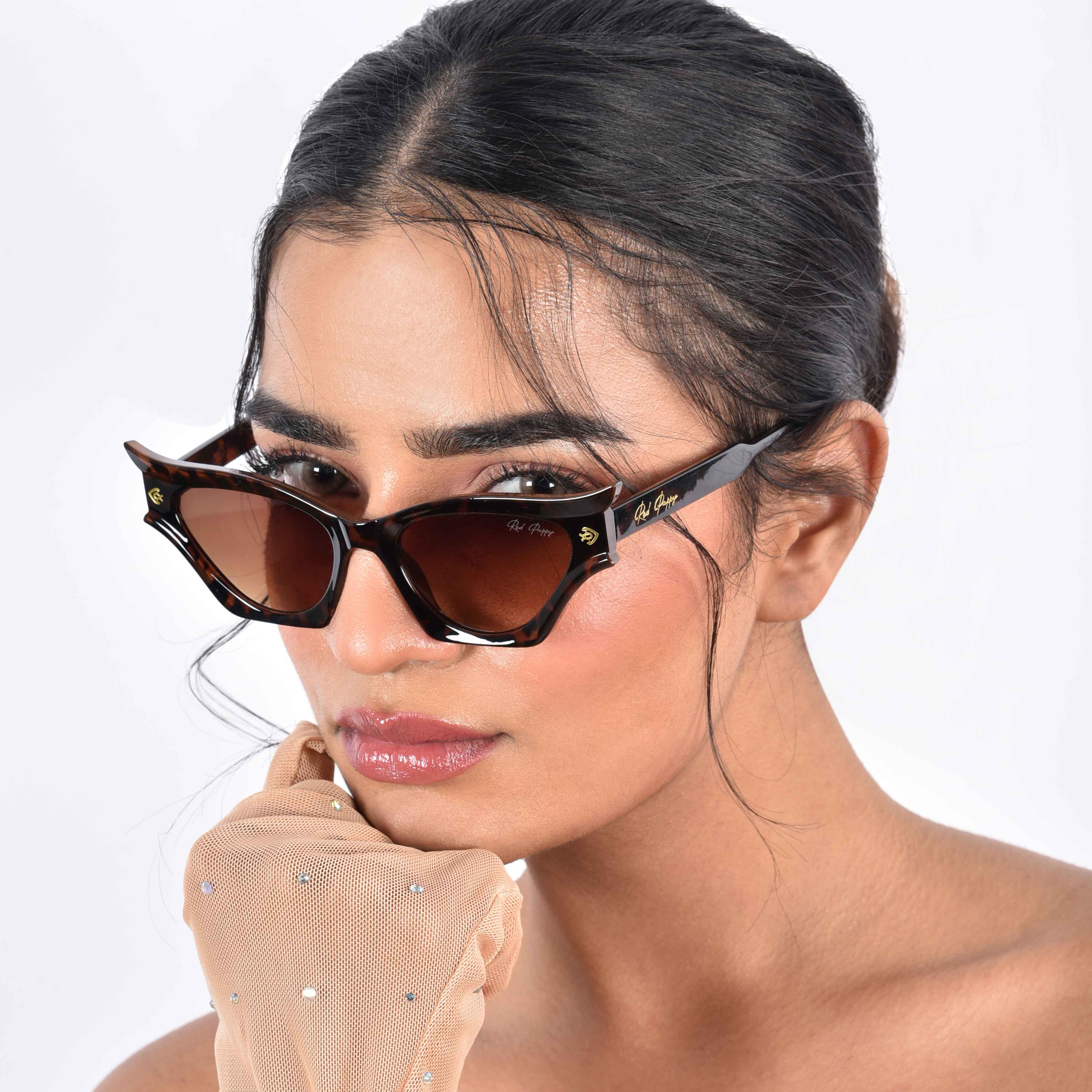 Flauxis Brown Cateye Sunglasses