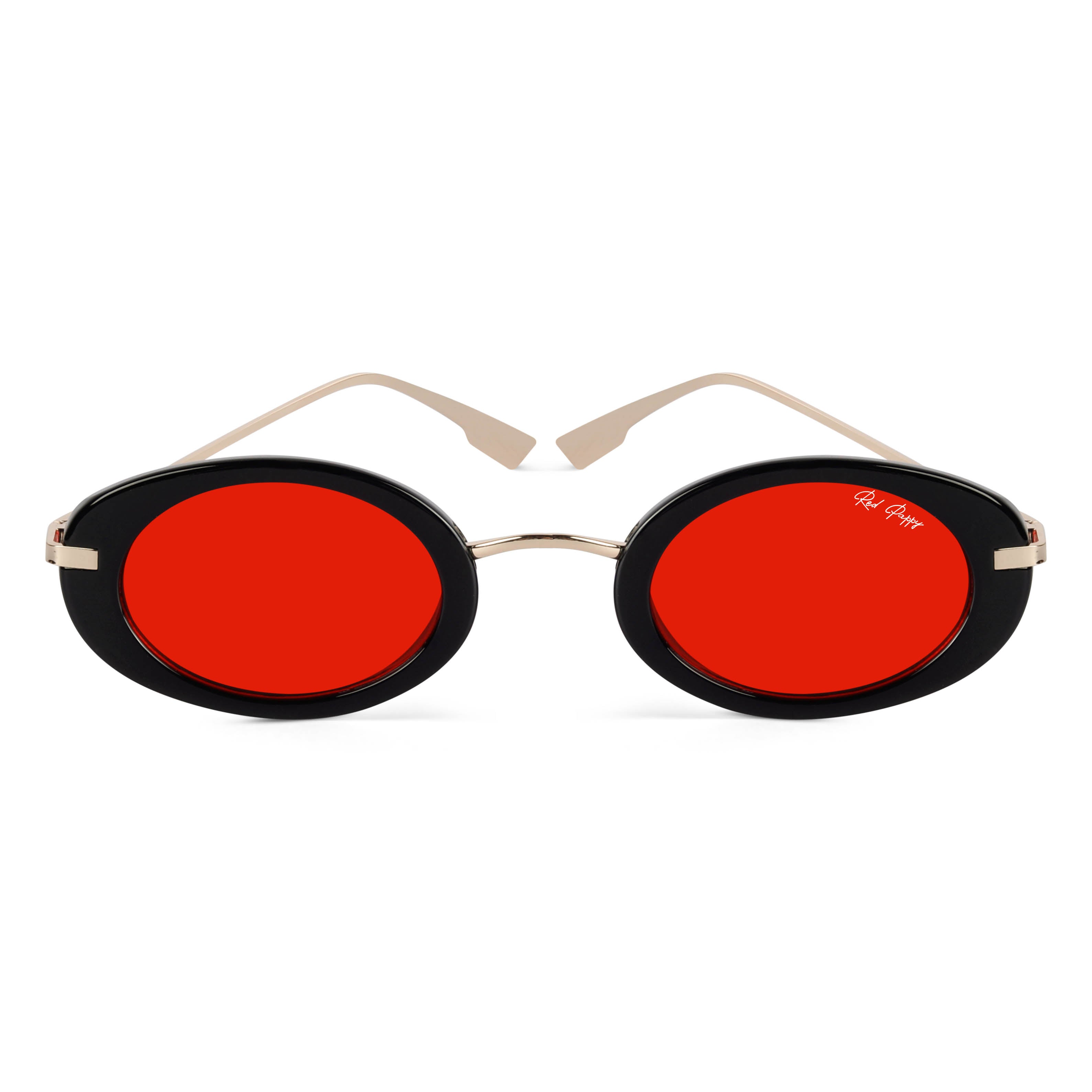 Fluxo Red Oval Sunglasses