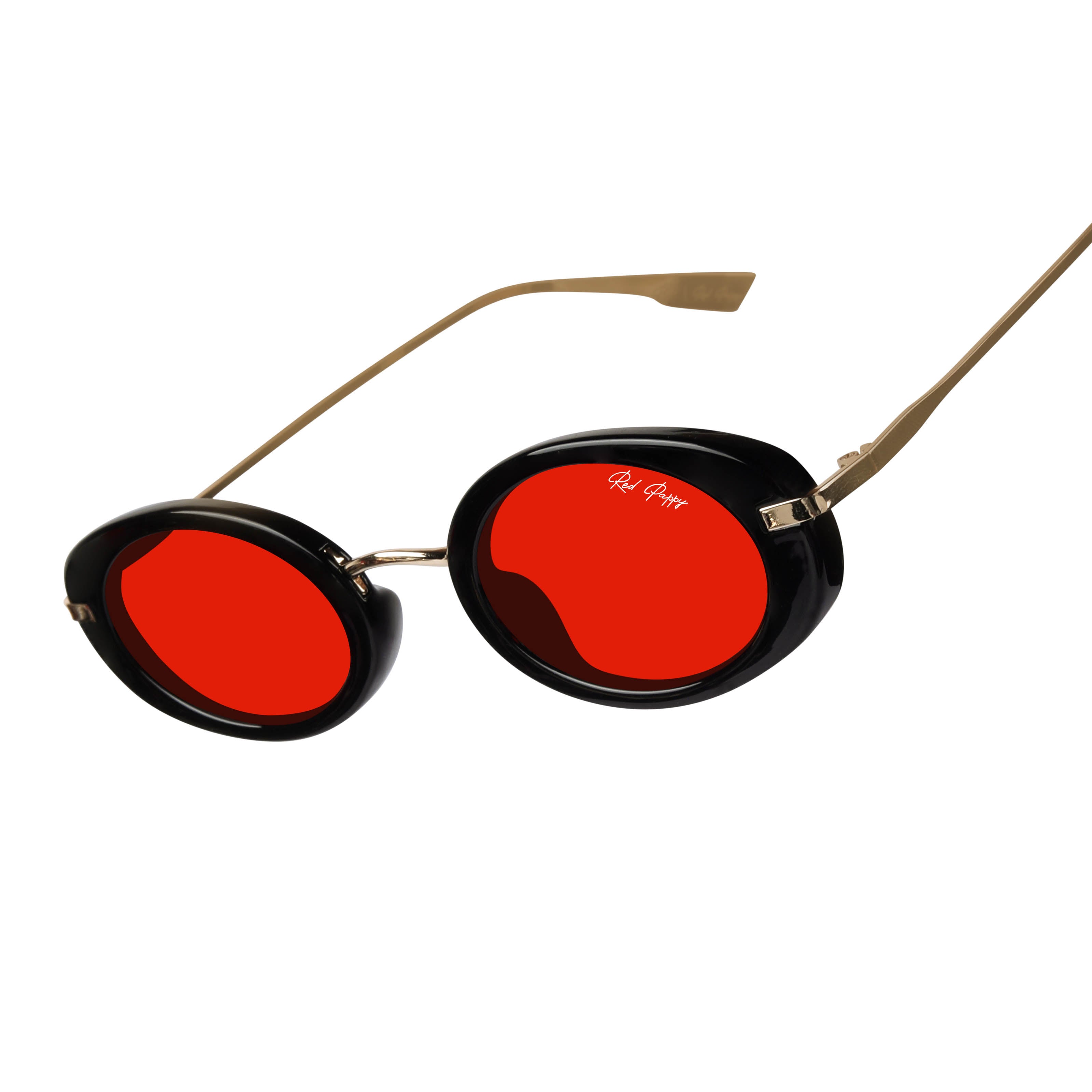 Fluxo Red Oval Sunglasses