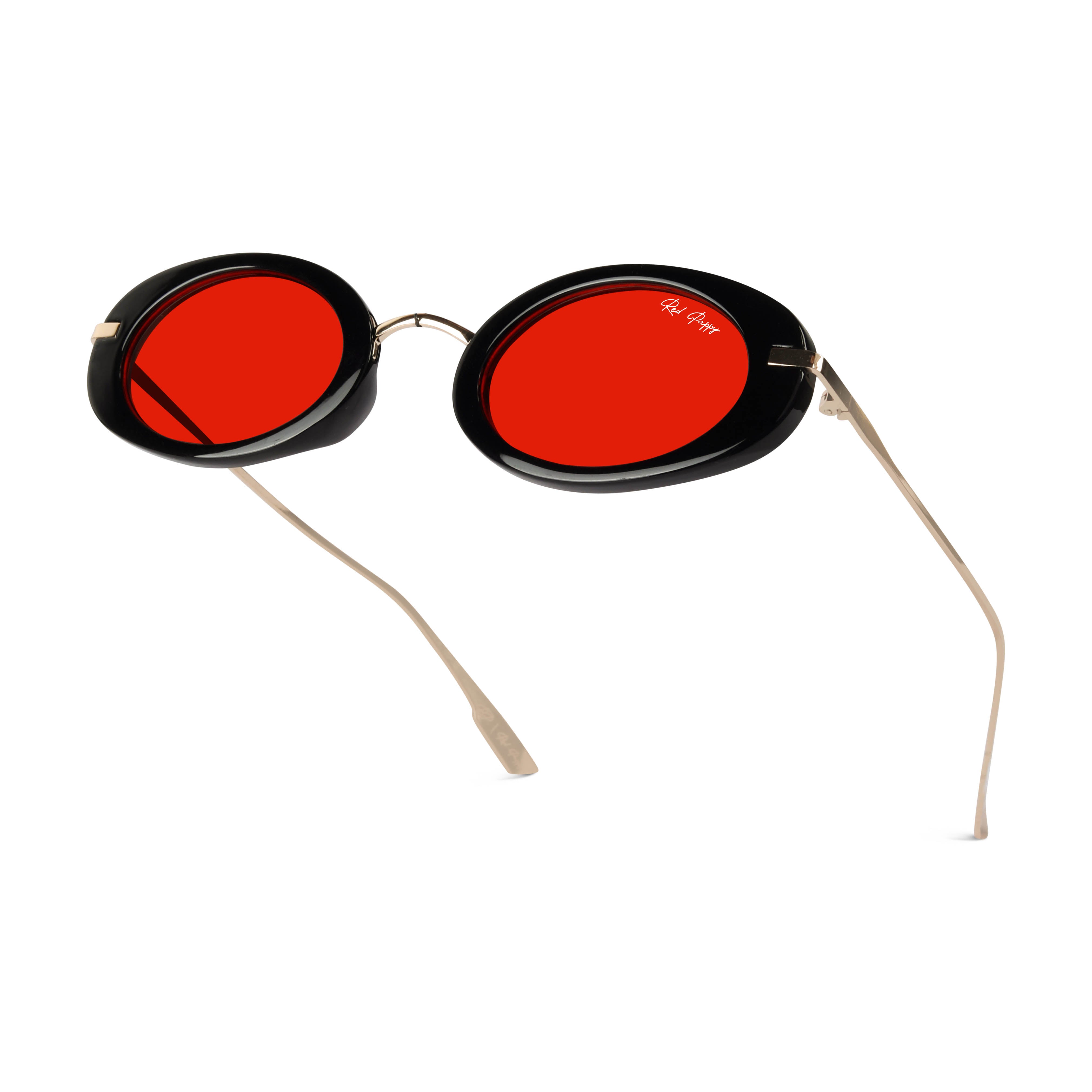 Fluxo Red Oval Sunglasses