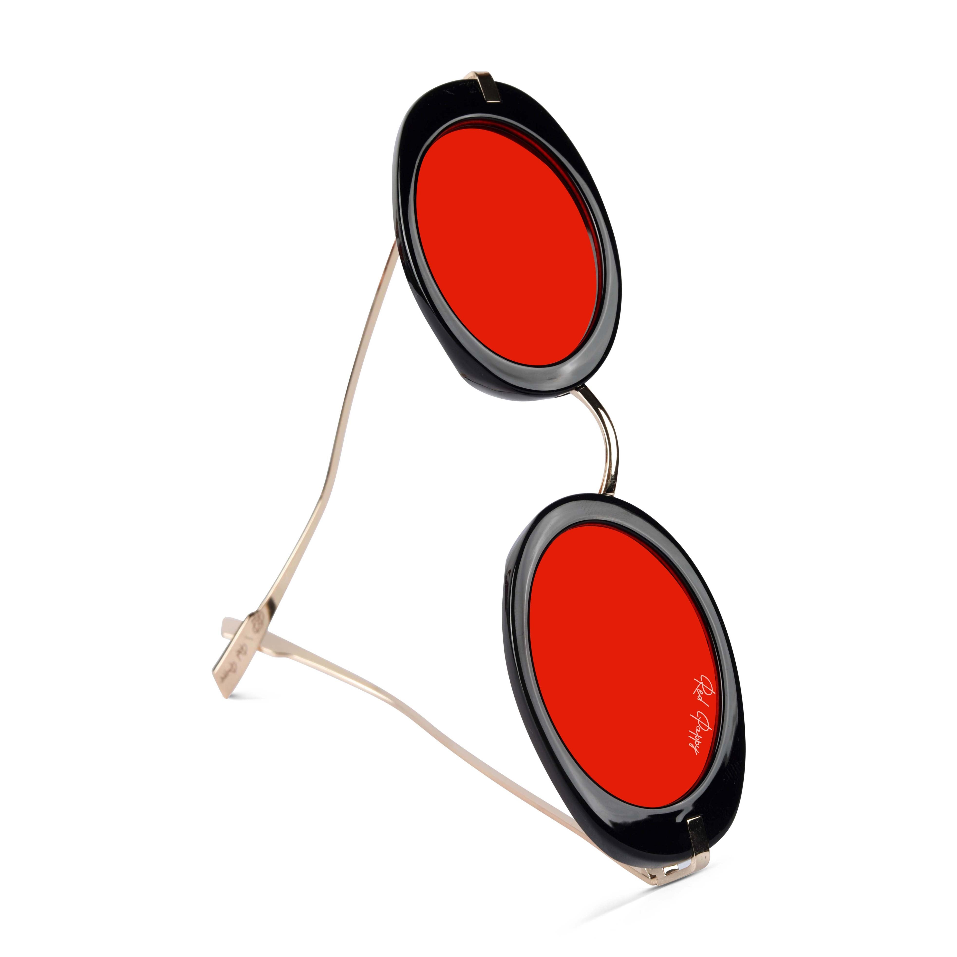 Fluxo Red Oval Sunglasses