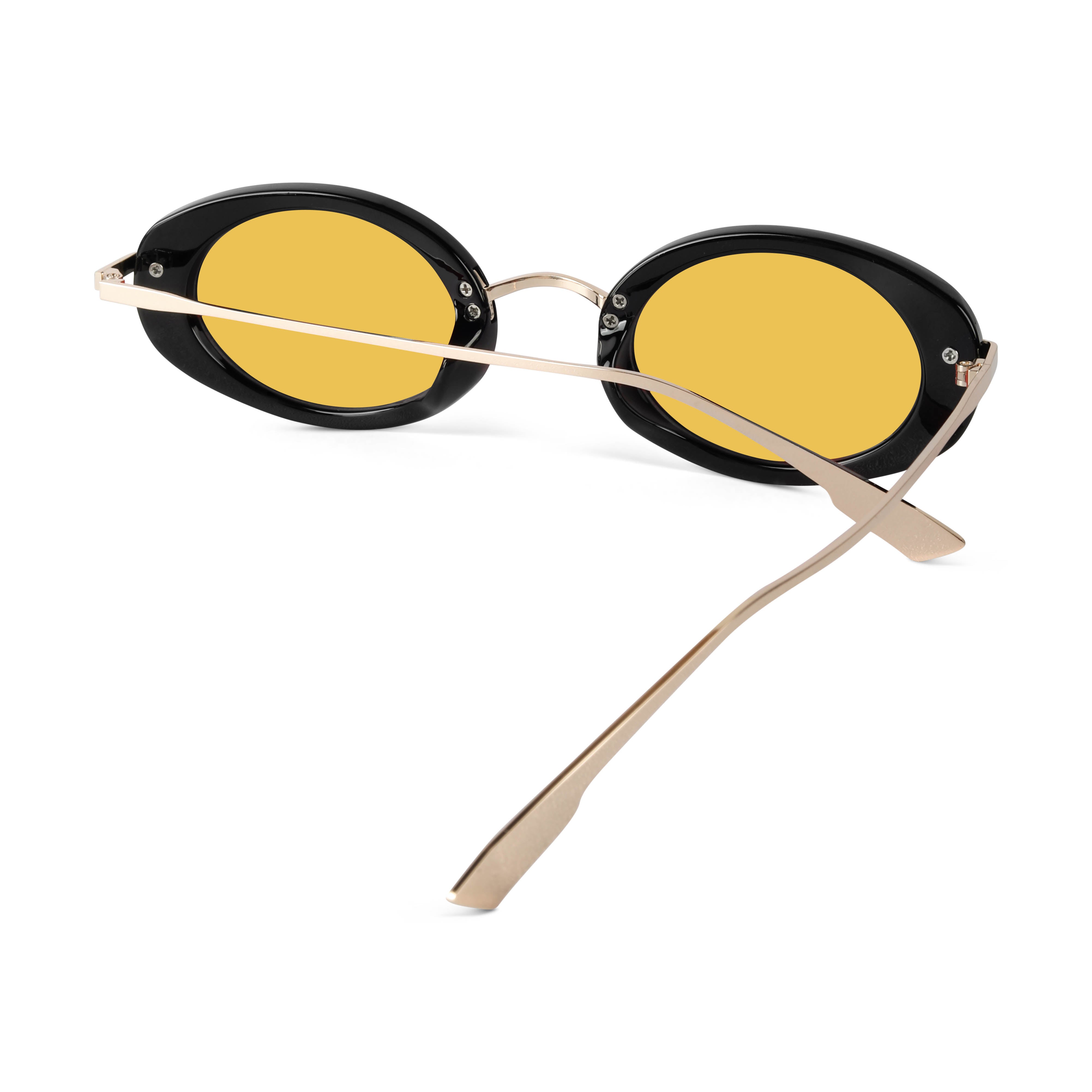 Fluxo Yellow Oval Sunglasses