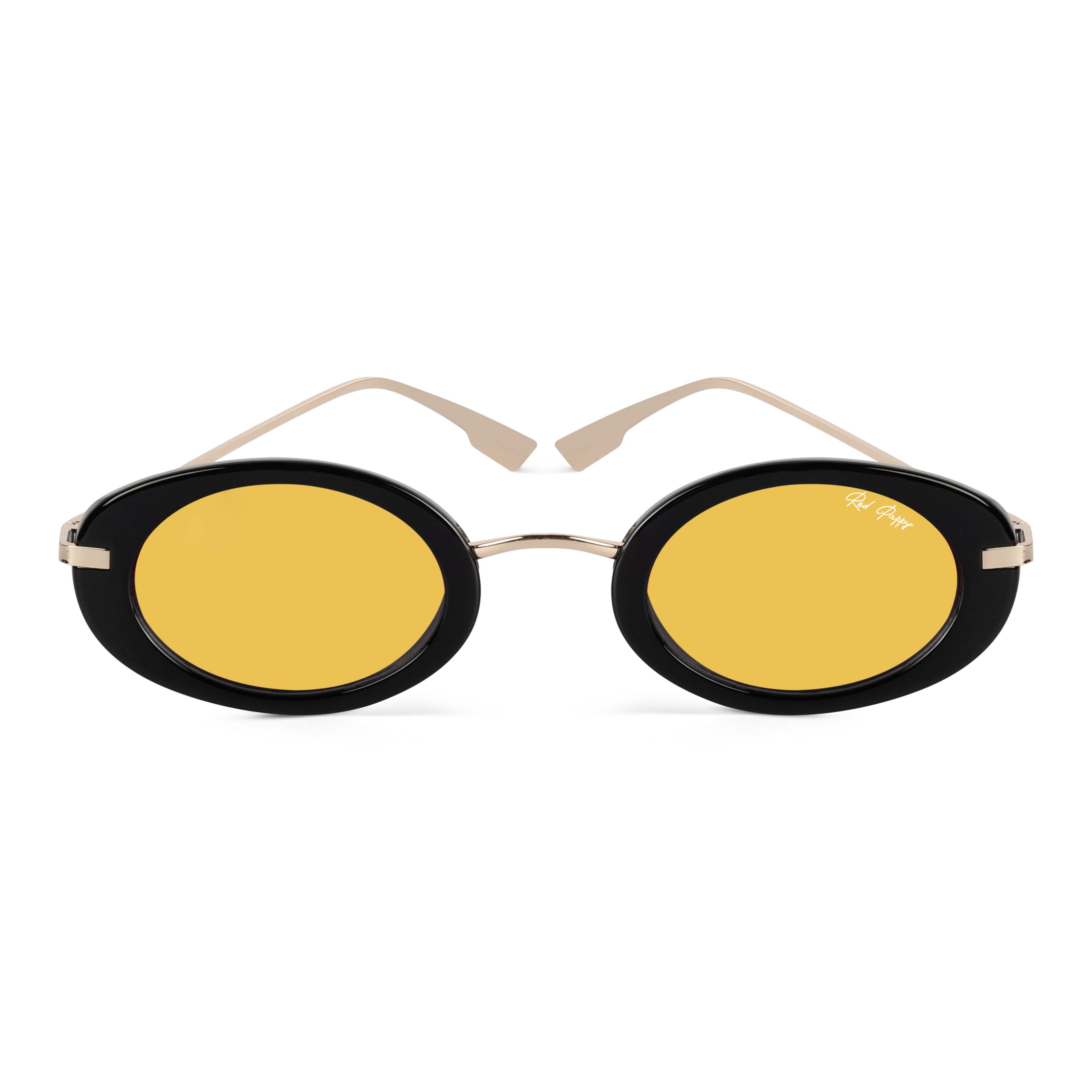 Fluxo Yellow Oval Sunglasses