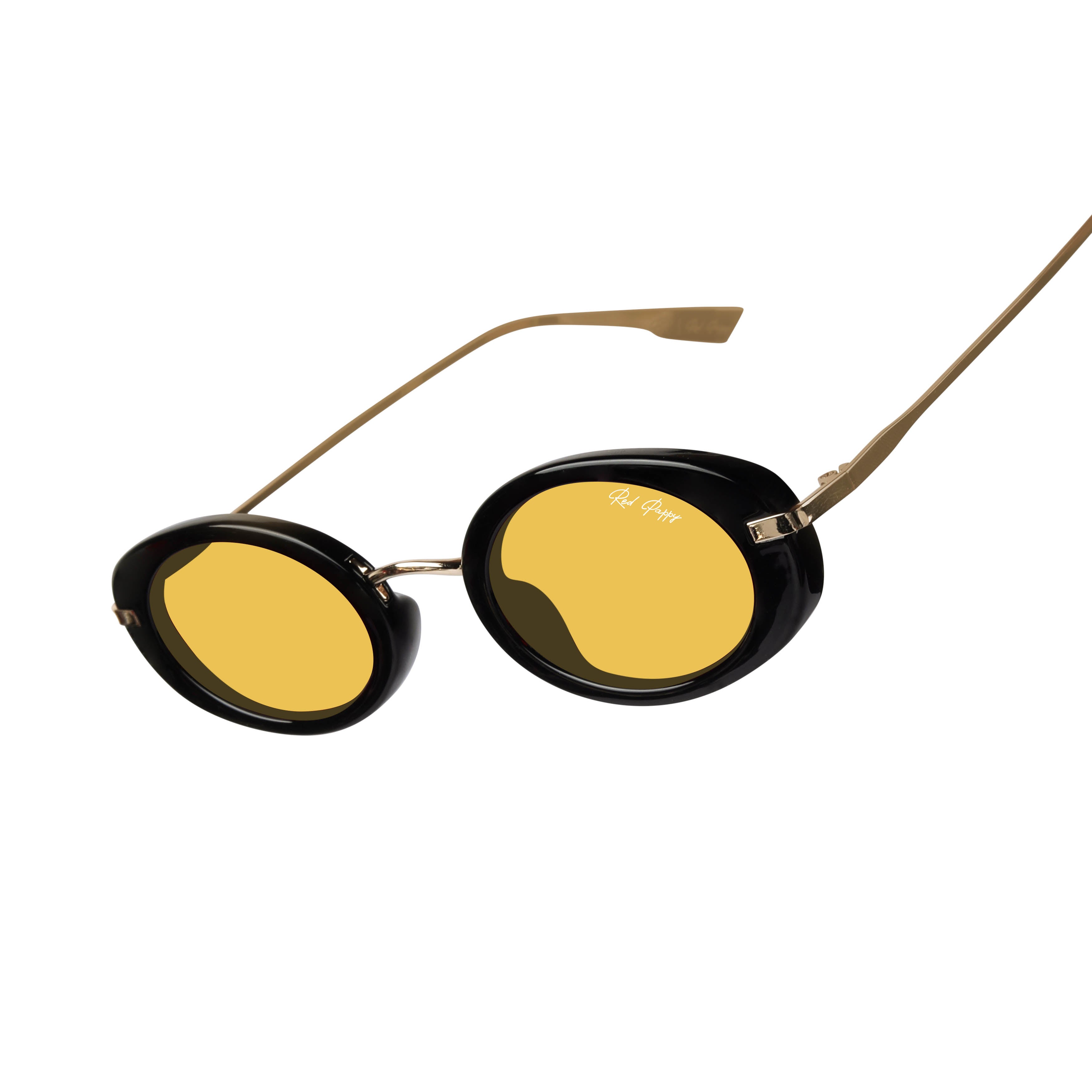 Fluxo Yellow Oval Sunglasses