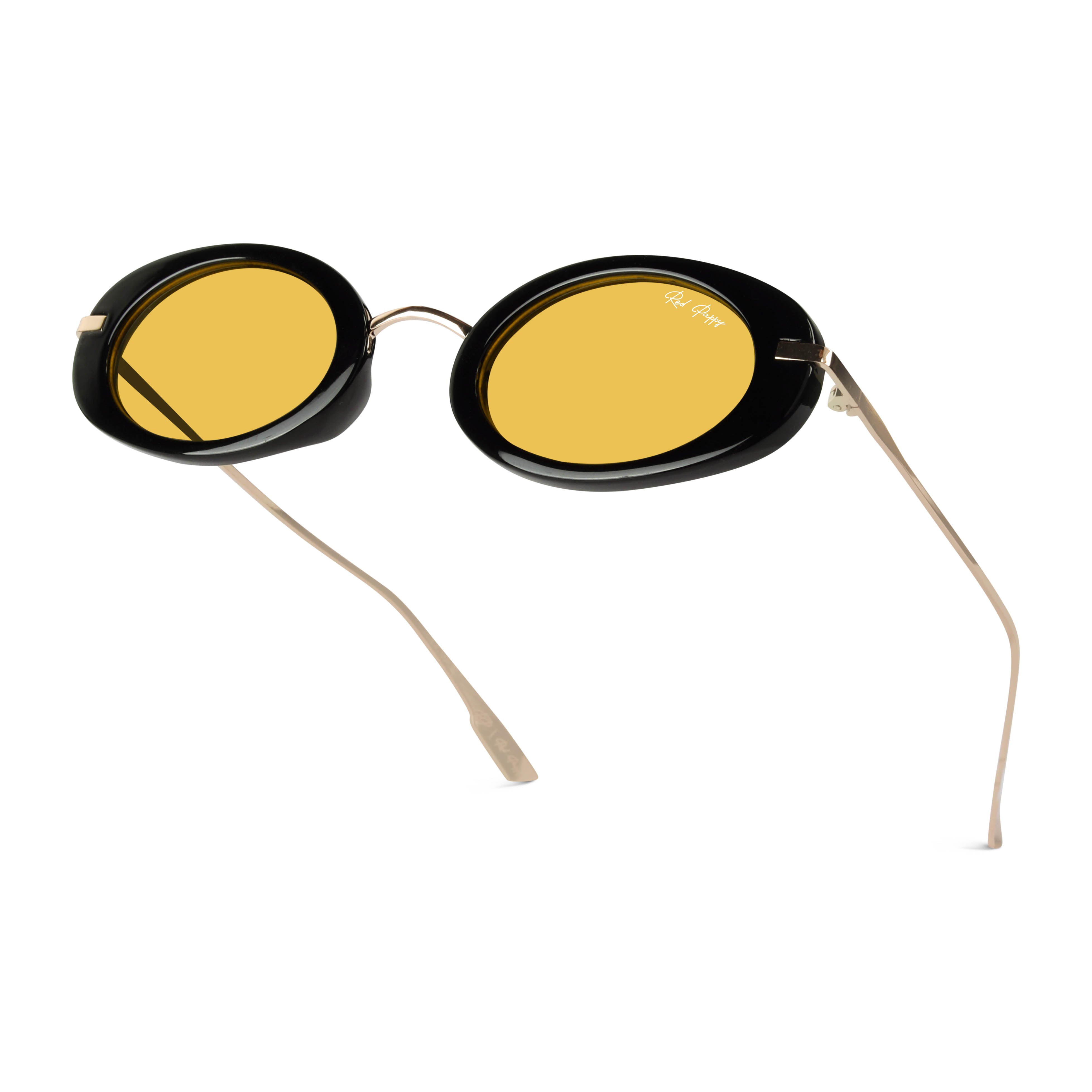 Fluxo Yellow Oval Sunglasses