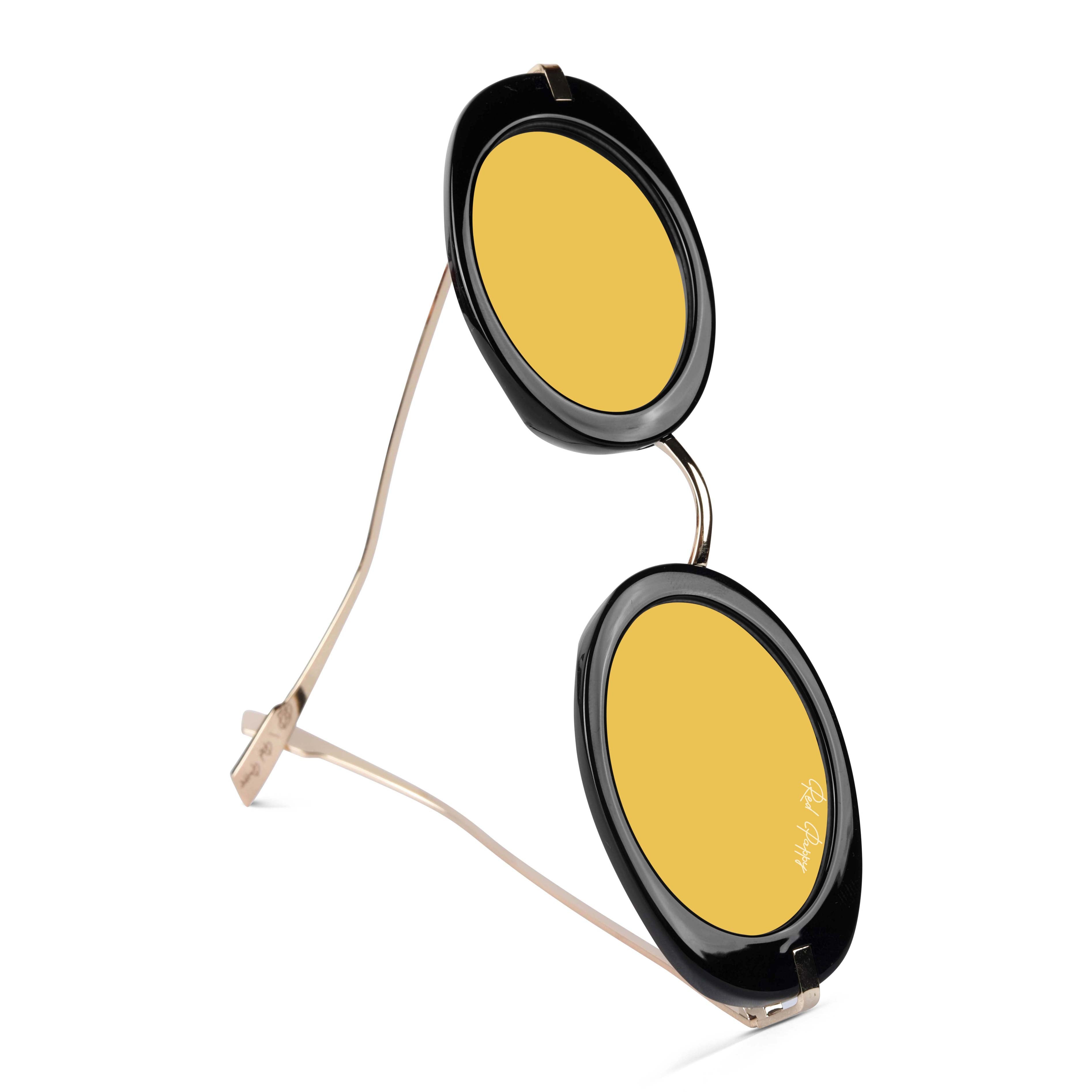 Fluxo Yellow Oval Sunglasses