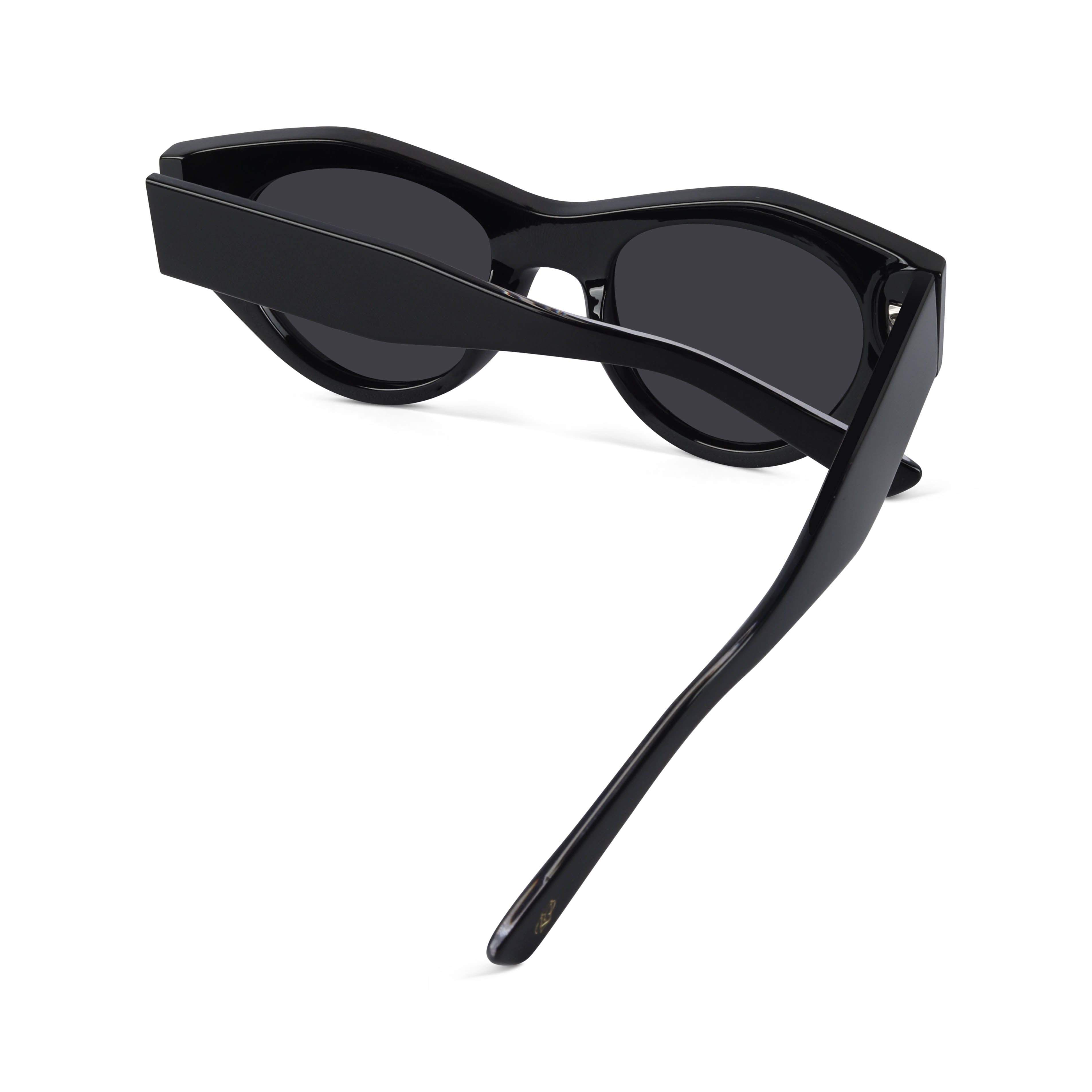 Jitter Black Polarized Round Sunglasses