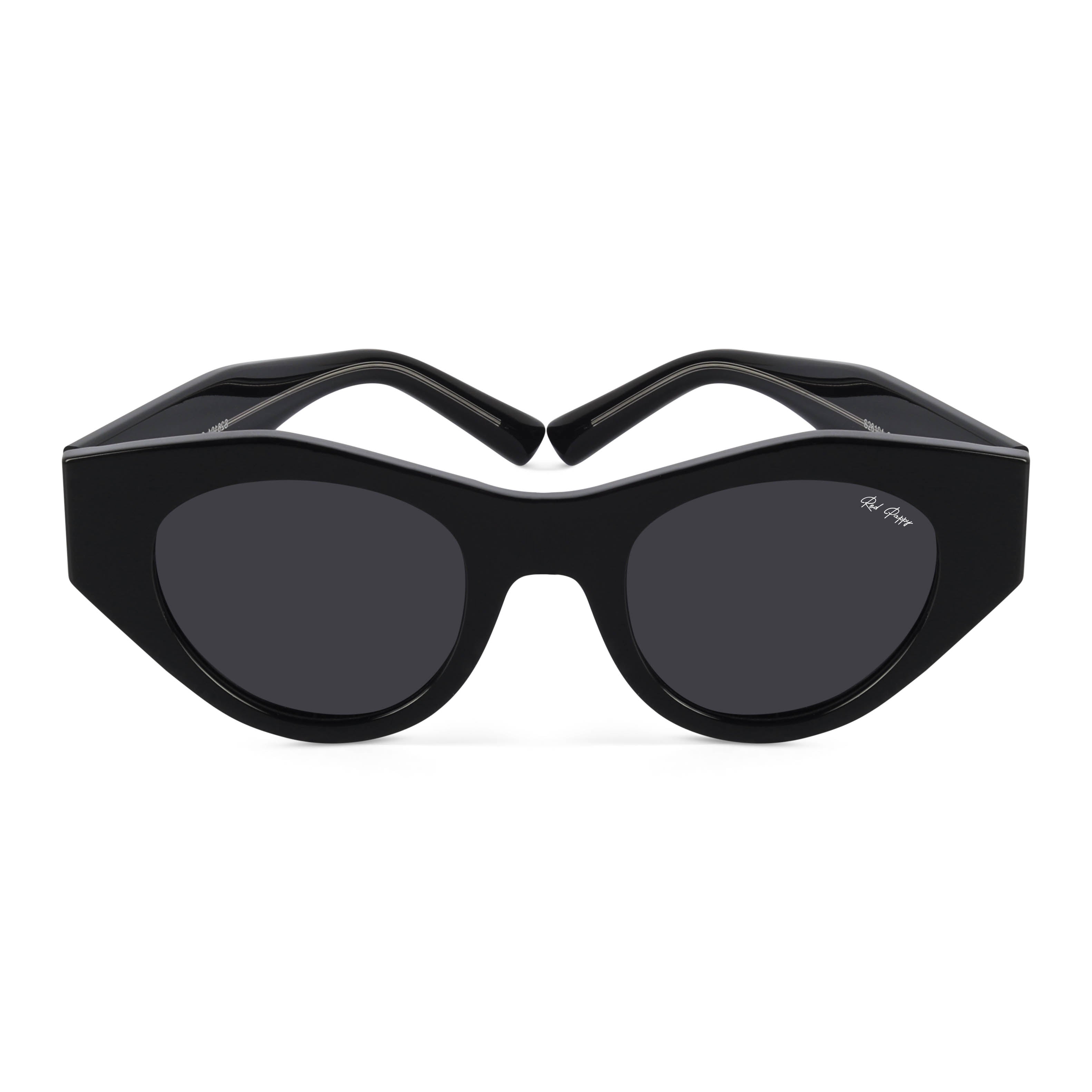 Jitter Black Polarized Round Sunglasses