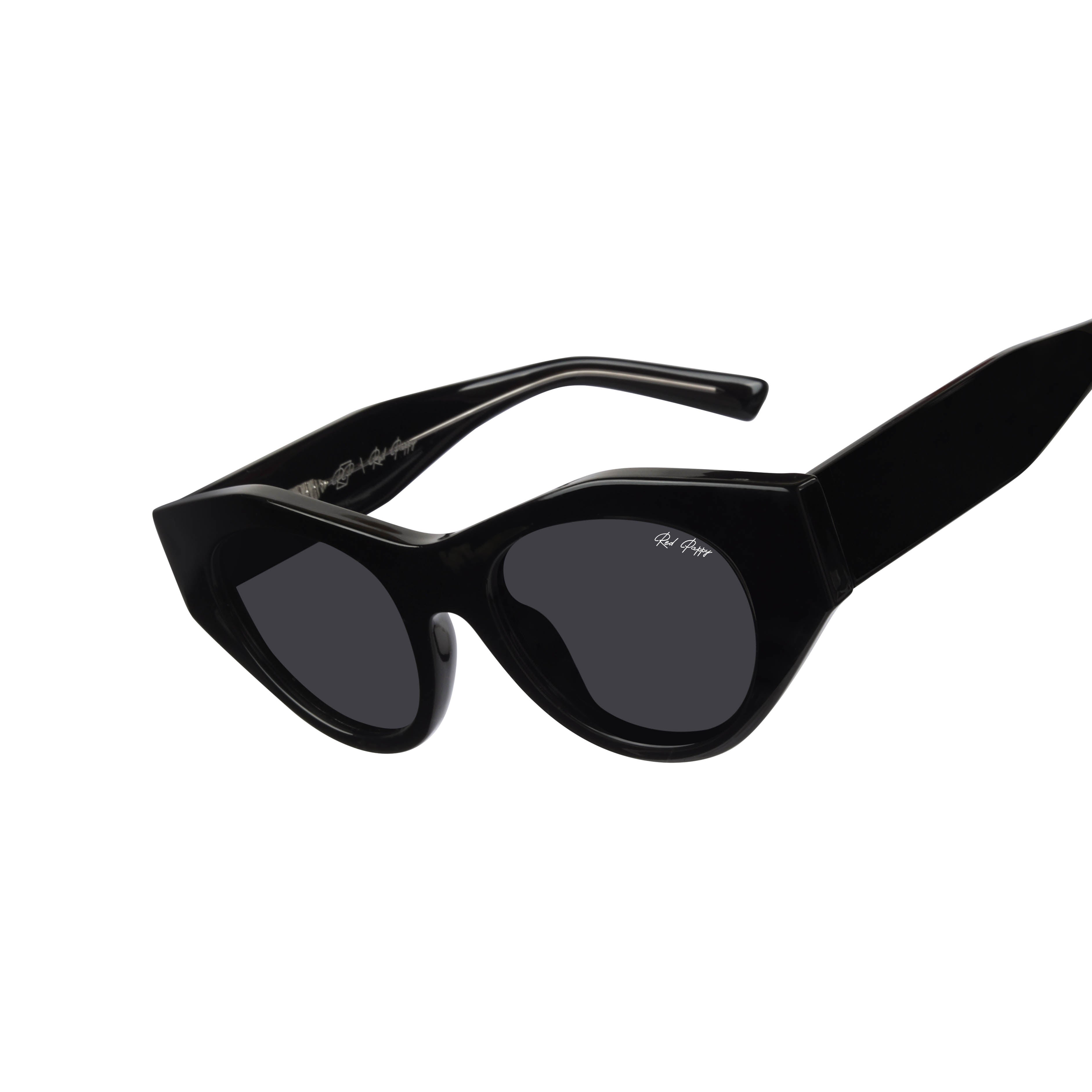 Jitter Black Polarized Round Sunglasses