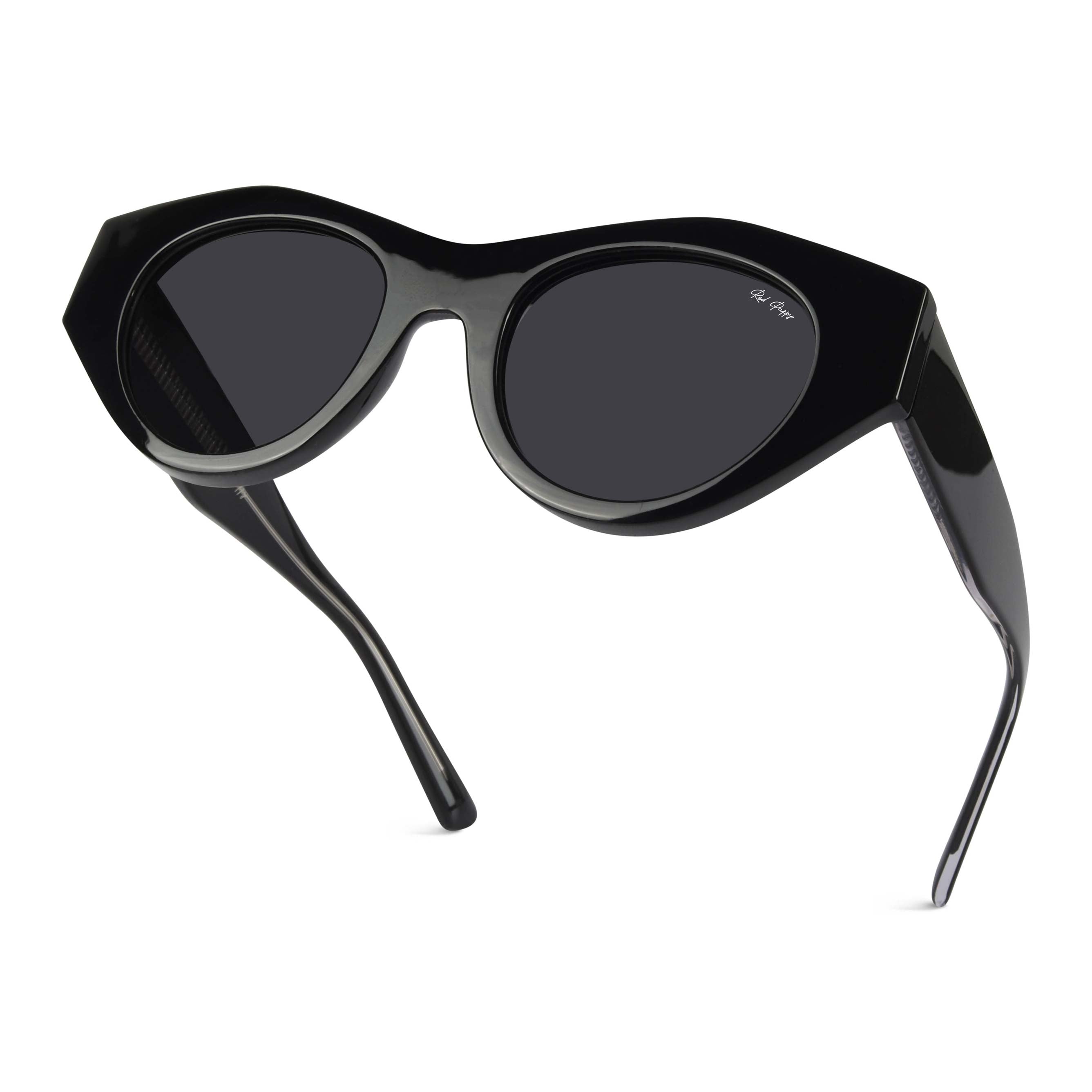 Jitter Black Polarized Round Sunglasses