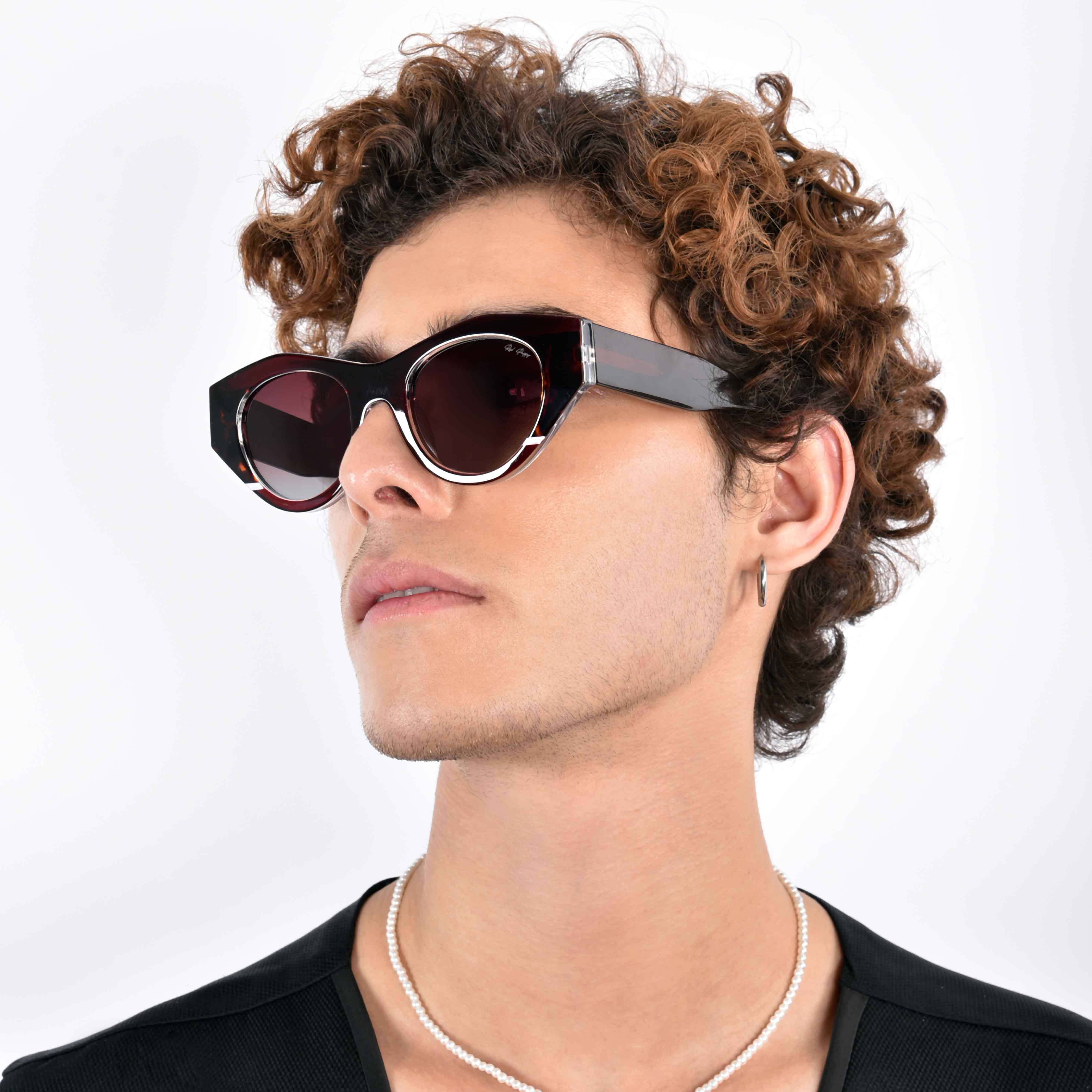 Jitter Brown Gradient Polarized Round Sunglasses