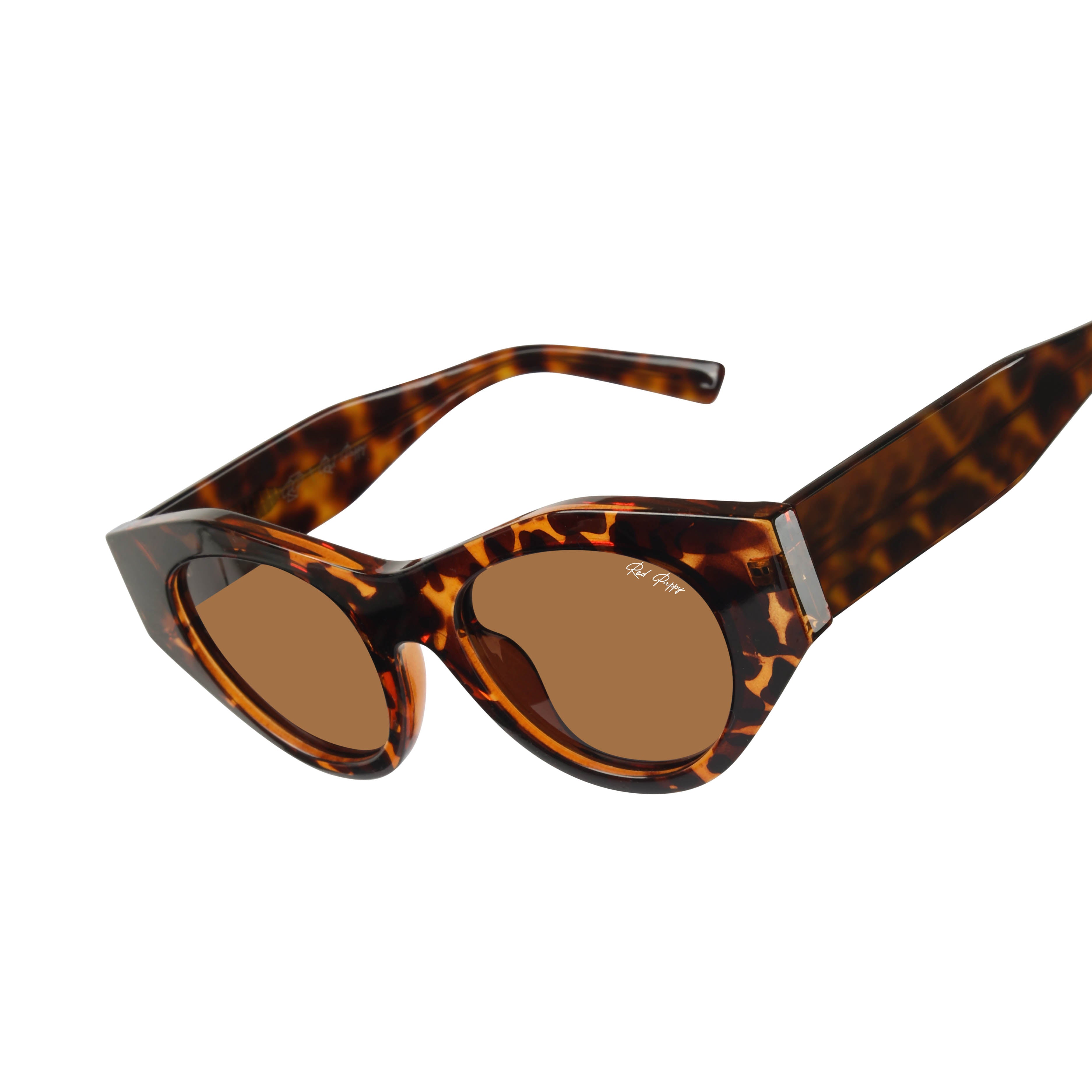 Jitter Brown Polarized Round Sunglasses