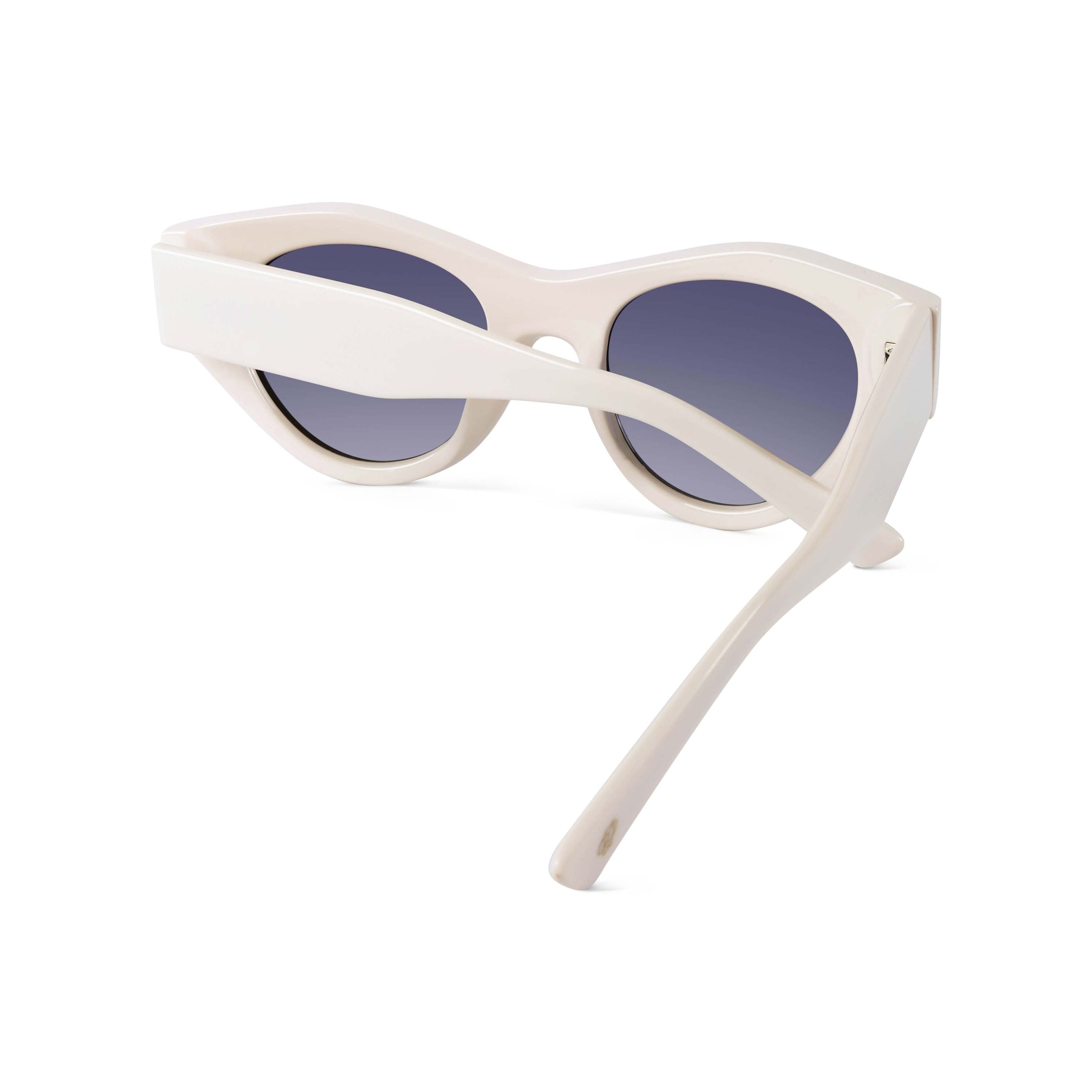 Jitter White Polarized Round Sunglasses