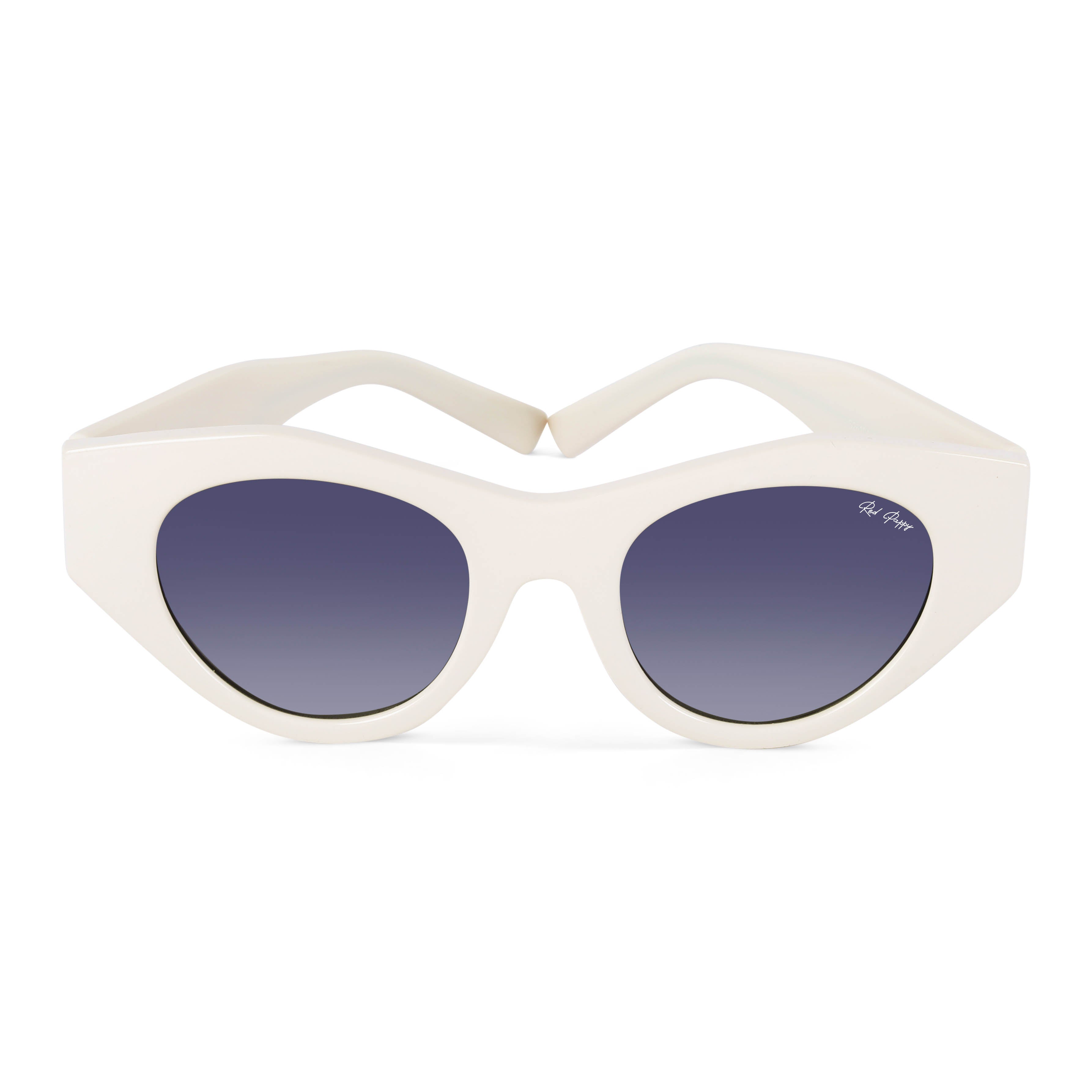 Jitter White Polarized Round Sunglasses