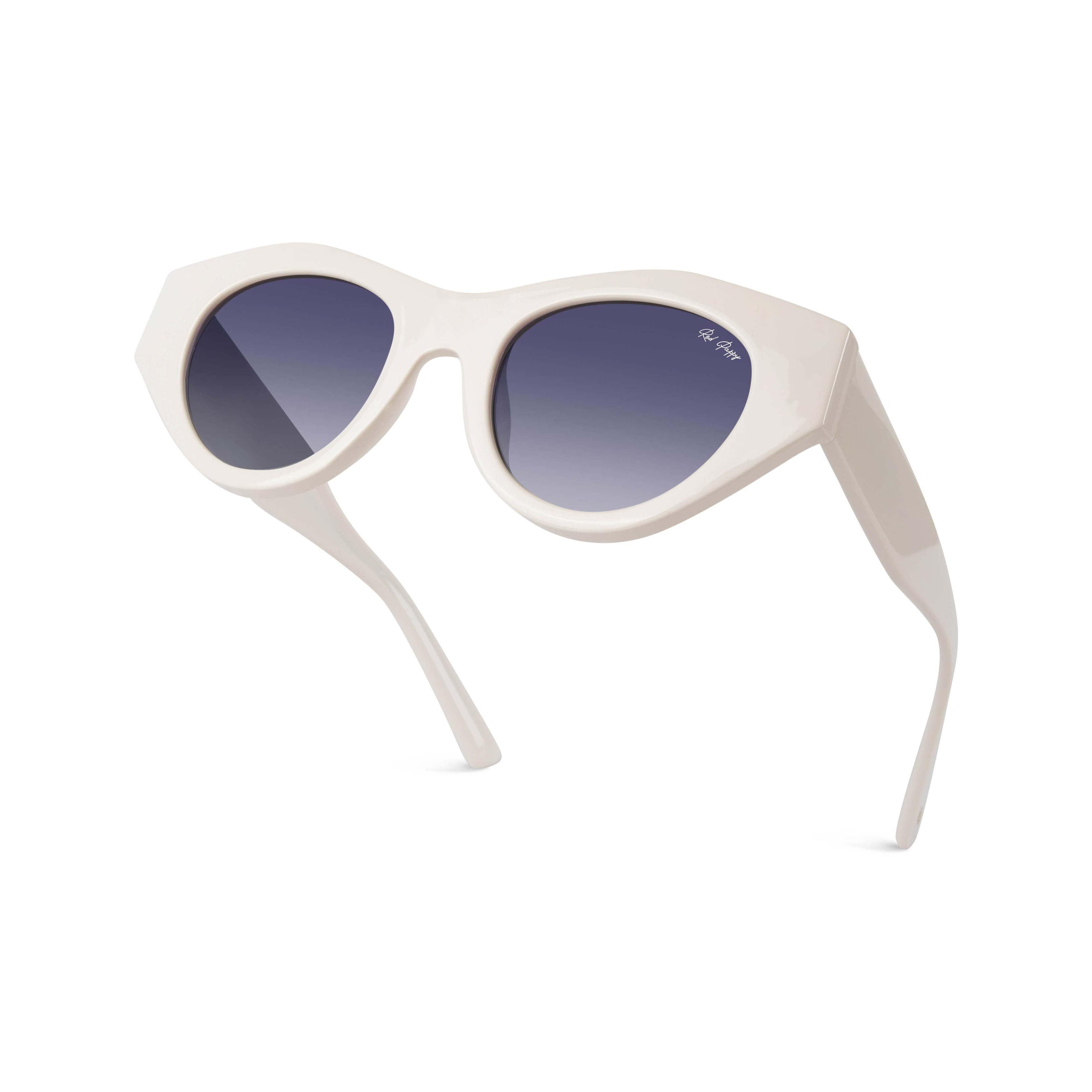 Jitter White Polarized Round Sunglasses