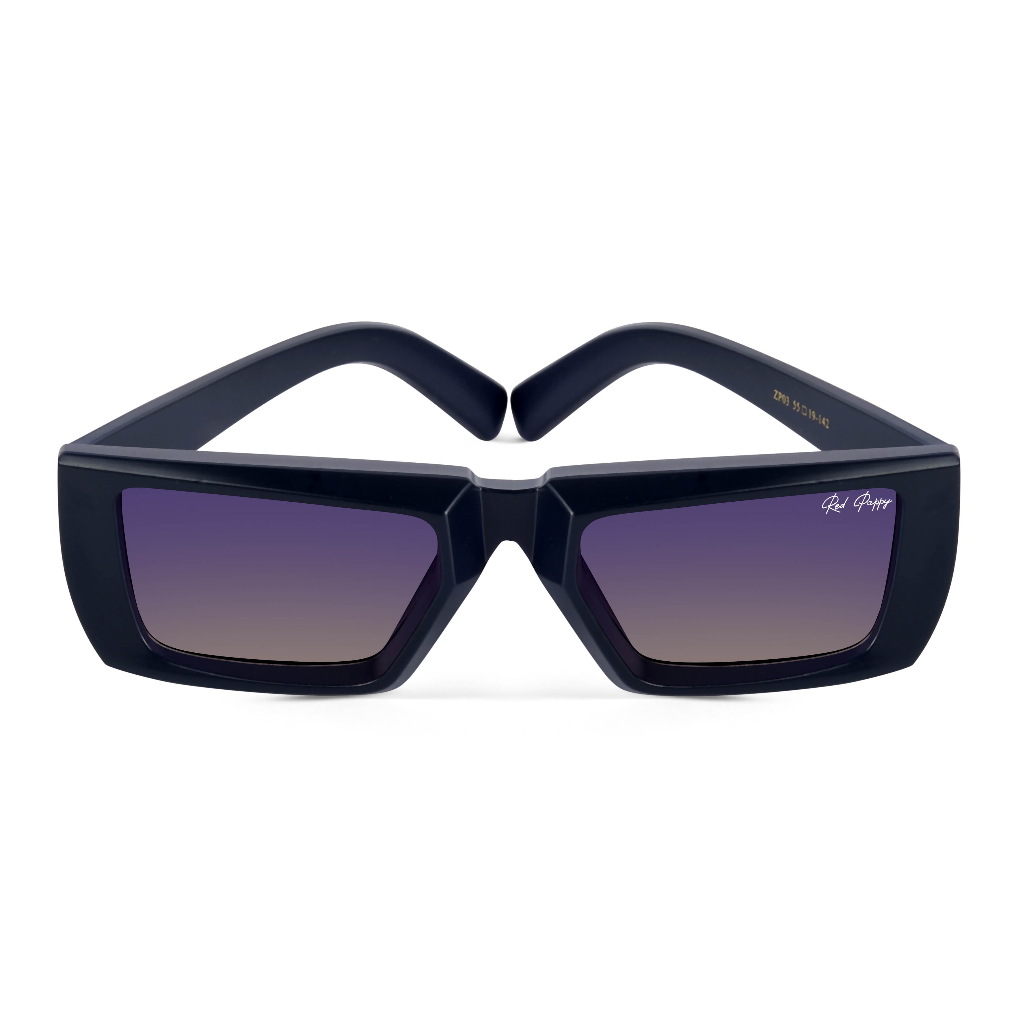 Lune Blue Rectangle Sunglasses