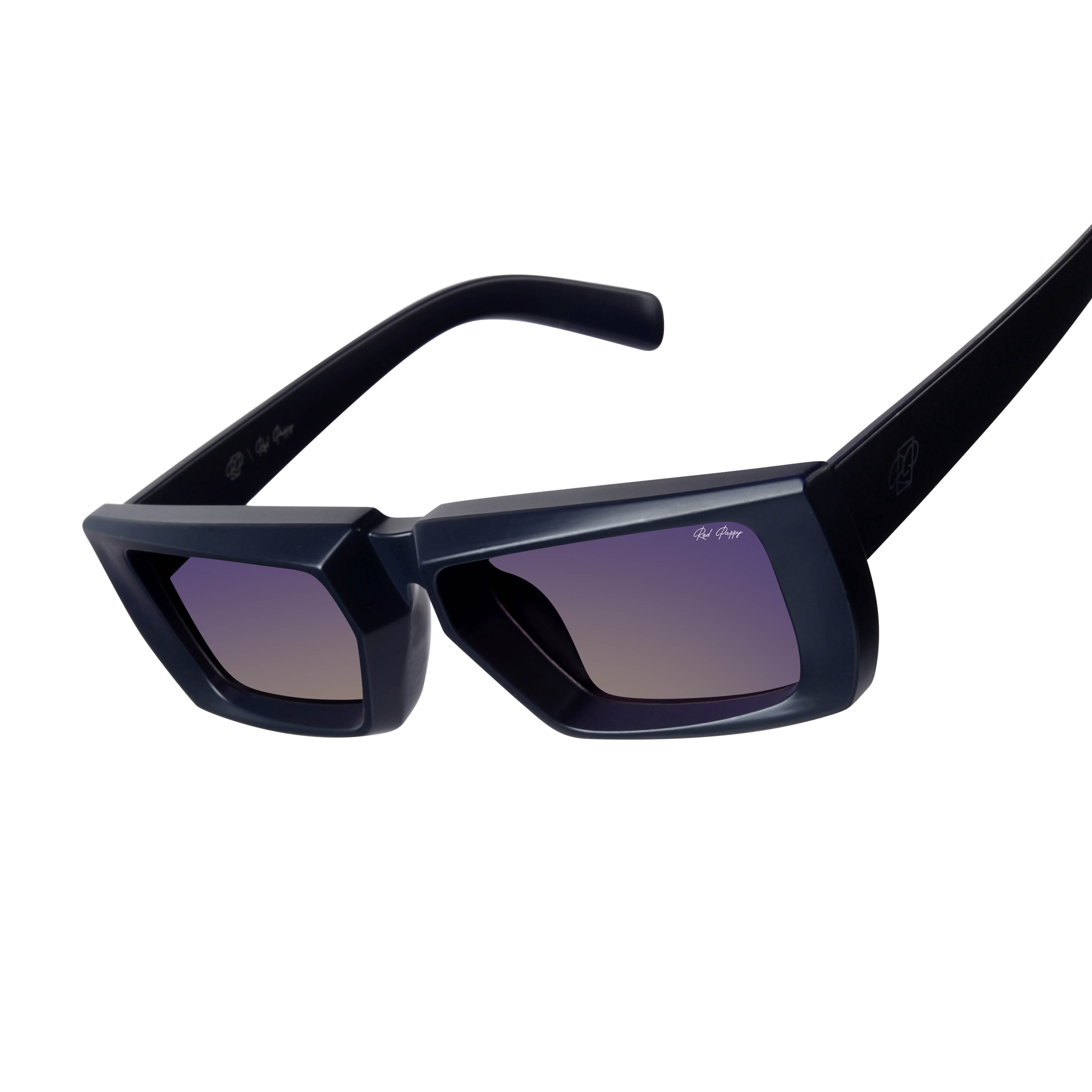 Lune Blue Rectangle Sunglasses