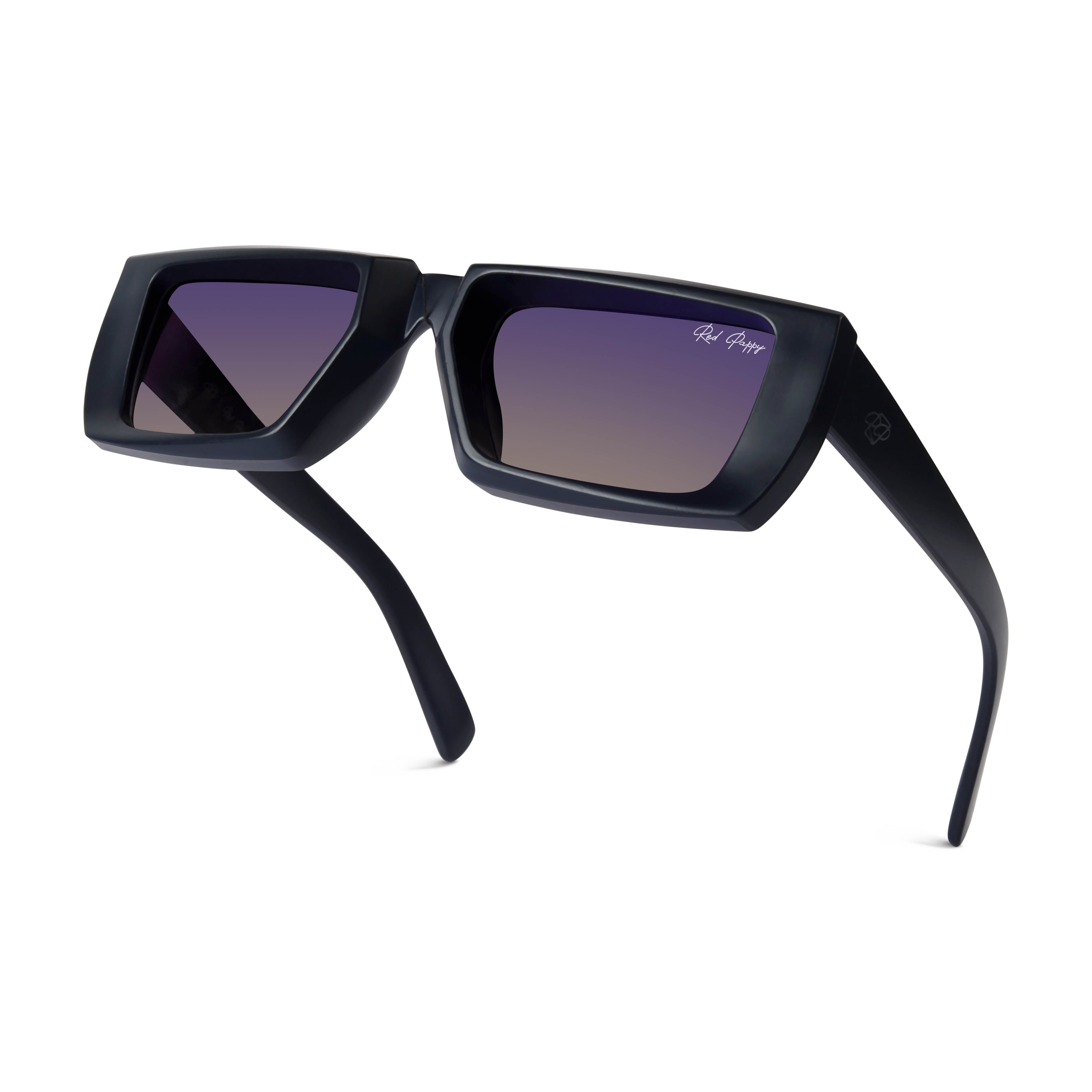 Lune Blue Rectangle Sunglasses