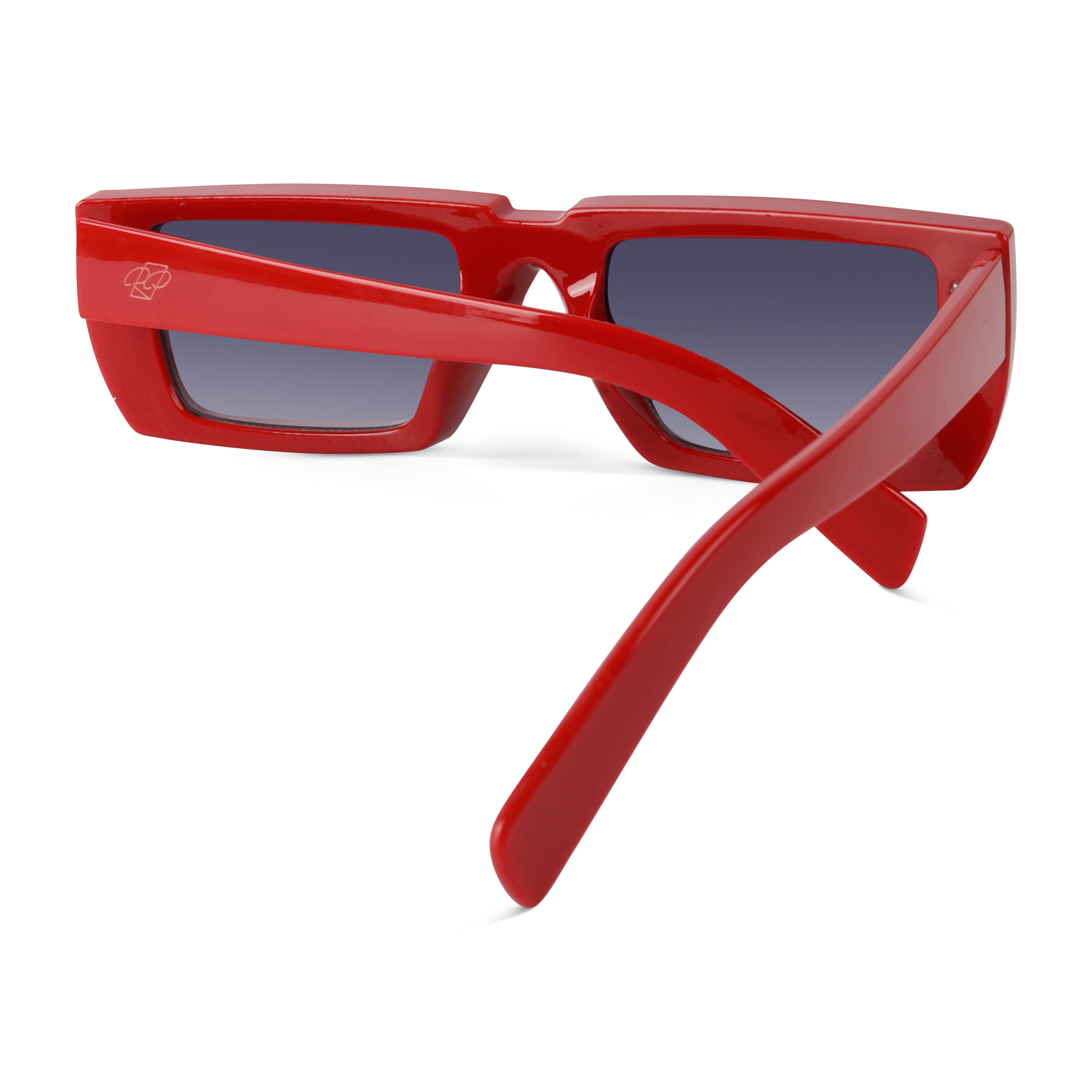 Lune Red Rectangle Sunglasses