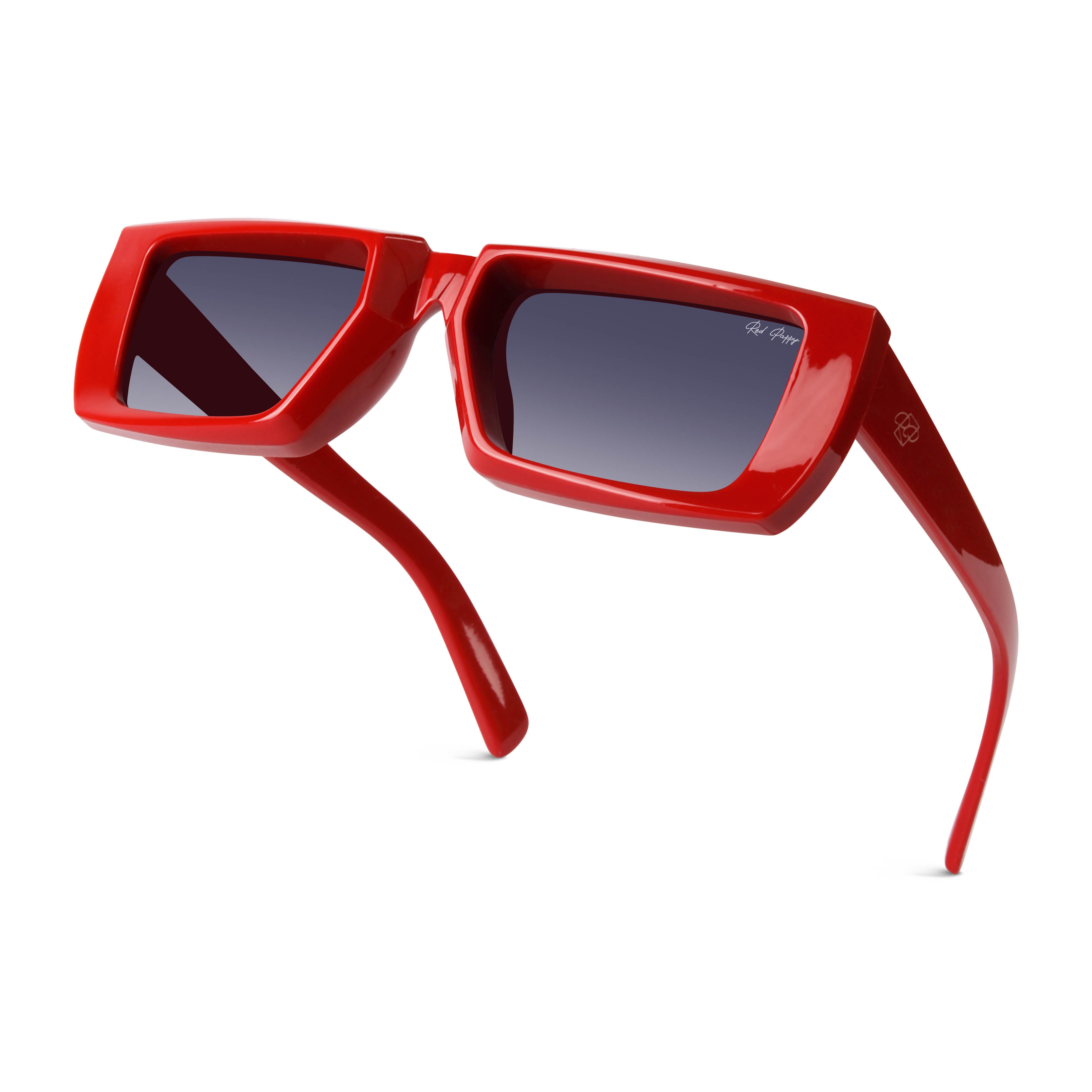 Lune Red Rectangle Sunglasses