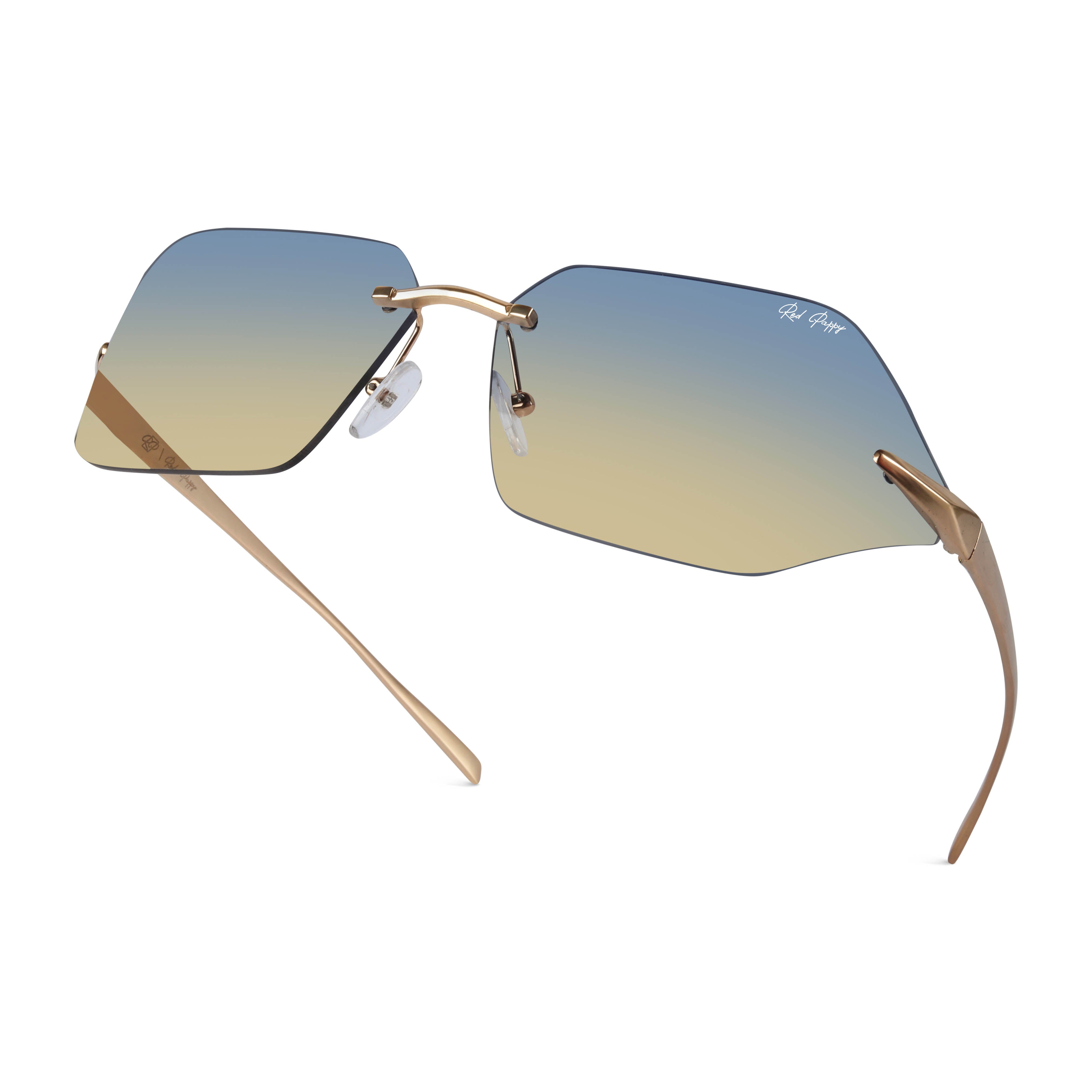 Mirage Blue Rectangle Sunglasses