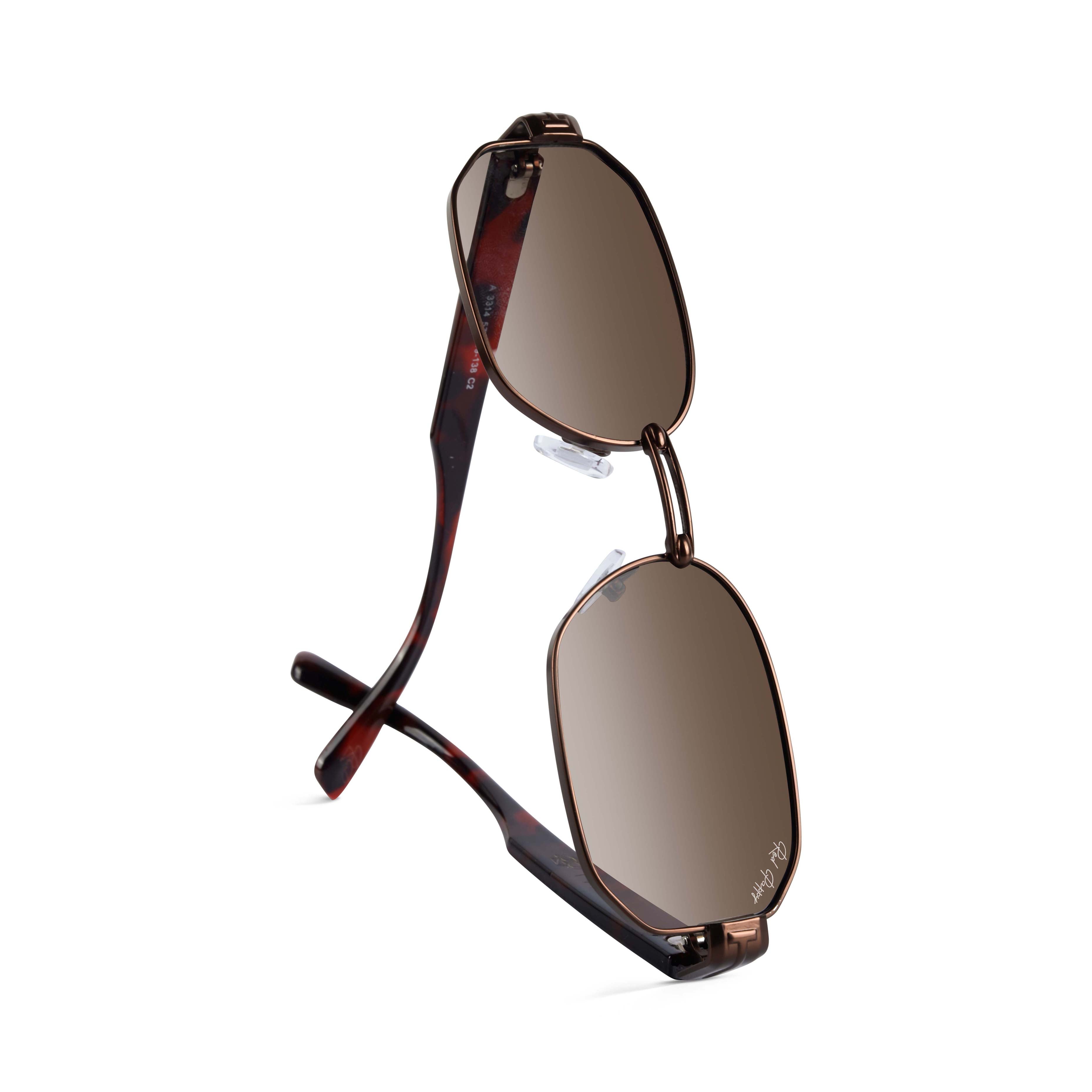 Noctis Brown Rectangle Sunglasses