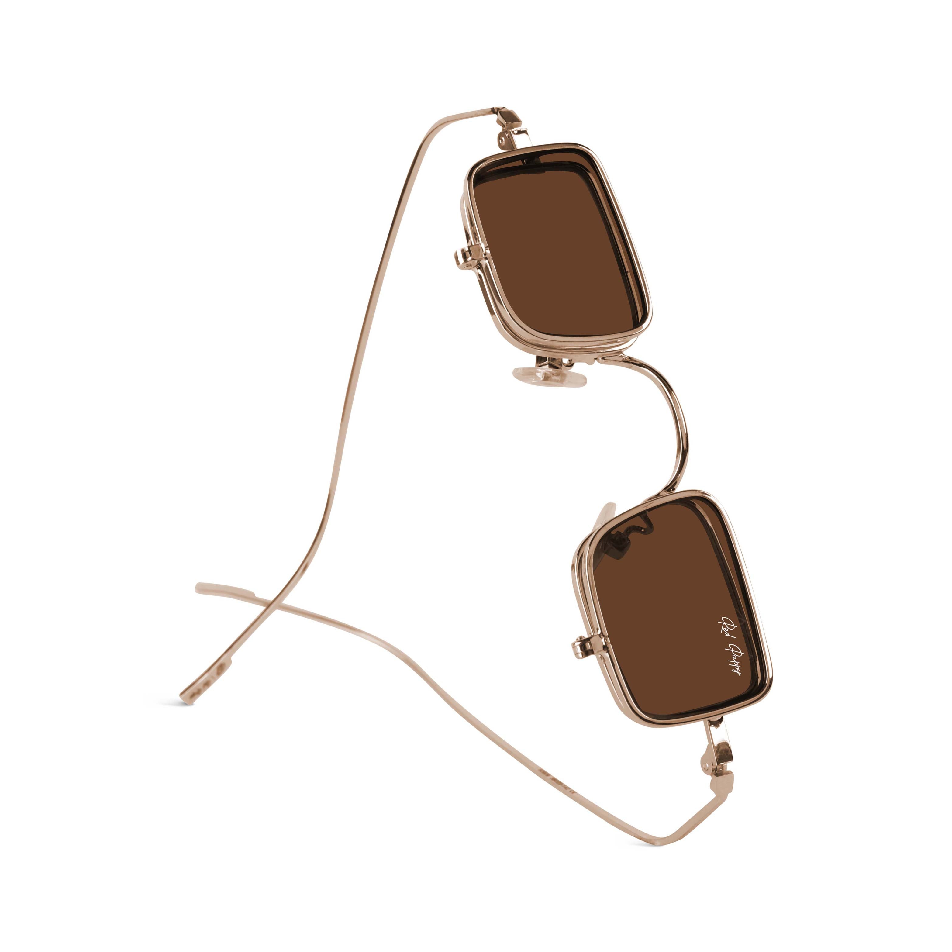 Optivex Brown Rectangle Sunglasses