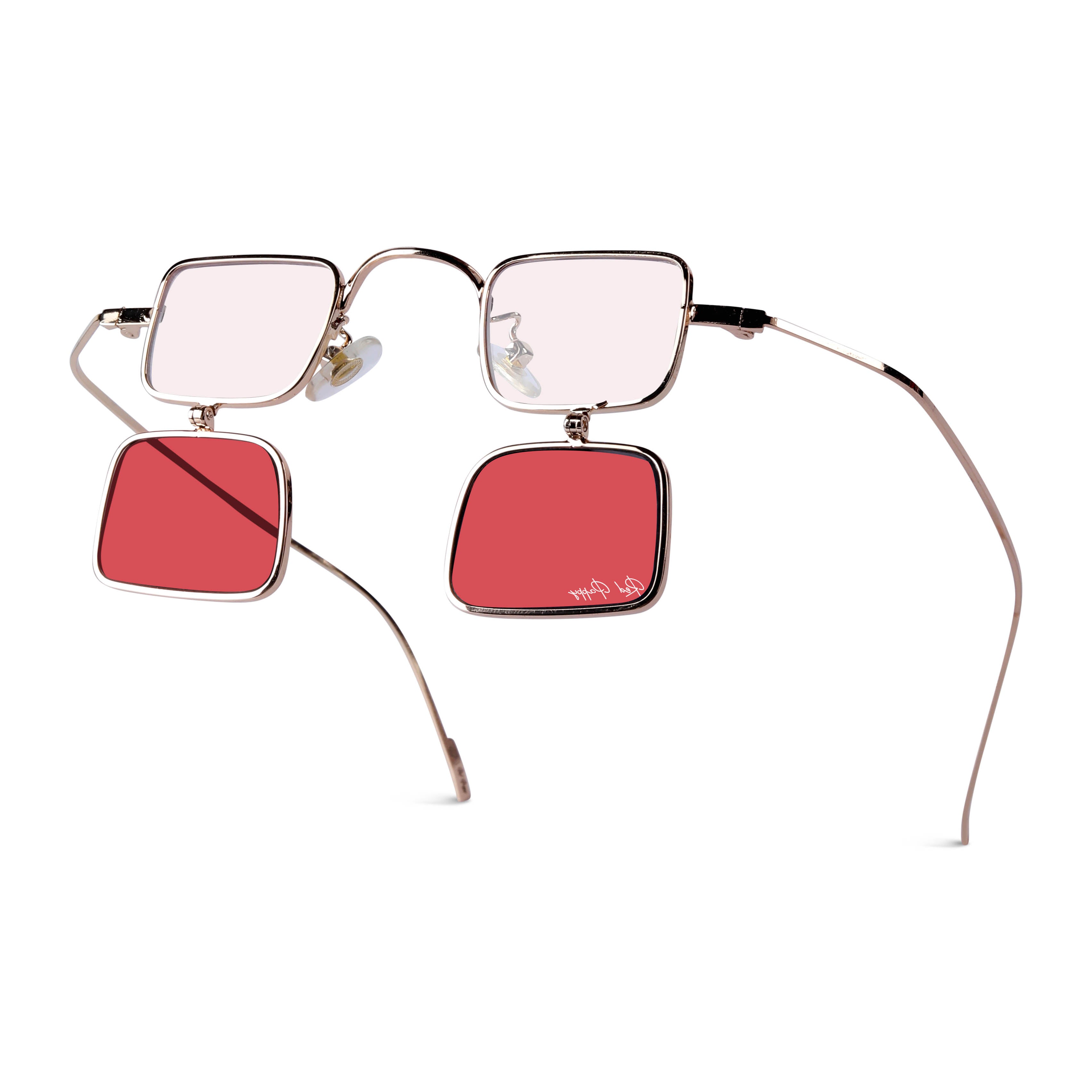 Optivex Red Rectangle Sunglasses