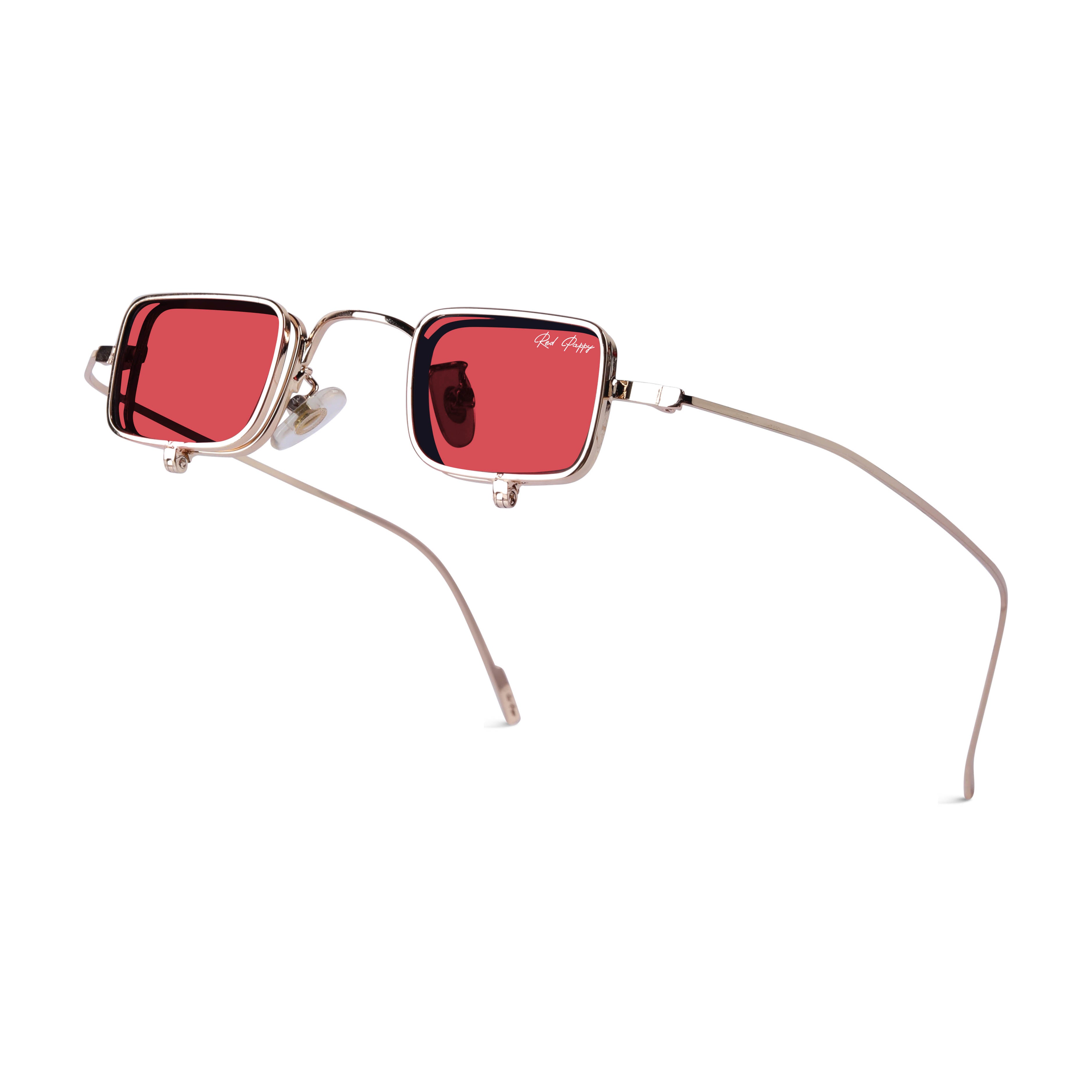 Optivex Red Rectangle Sunglasses