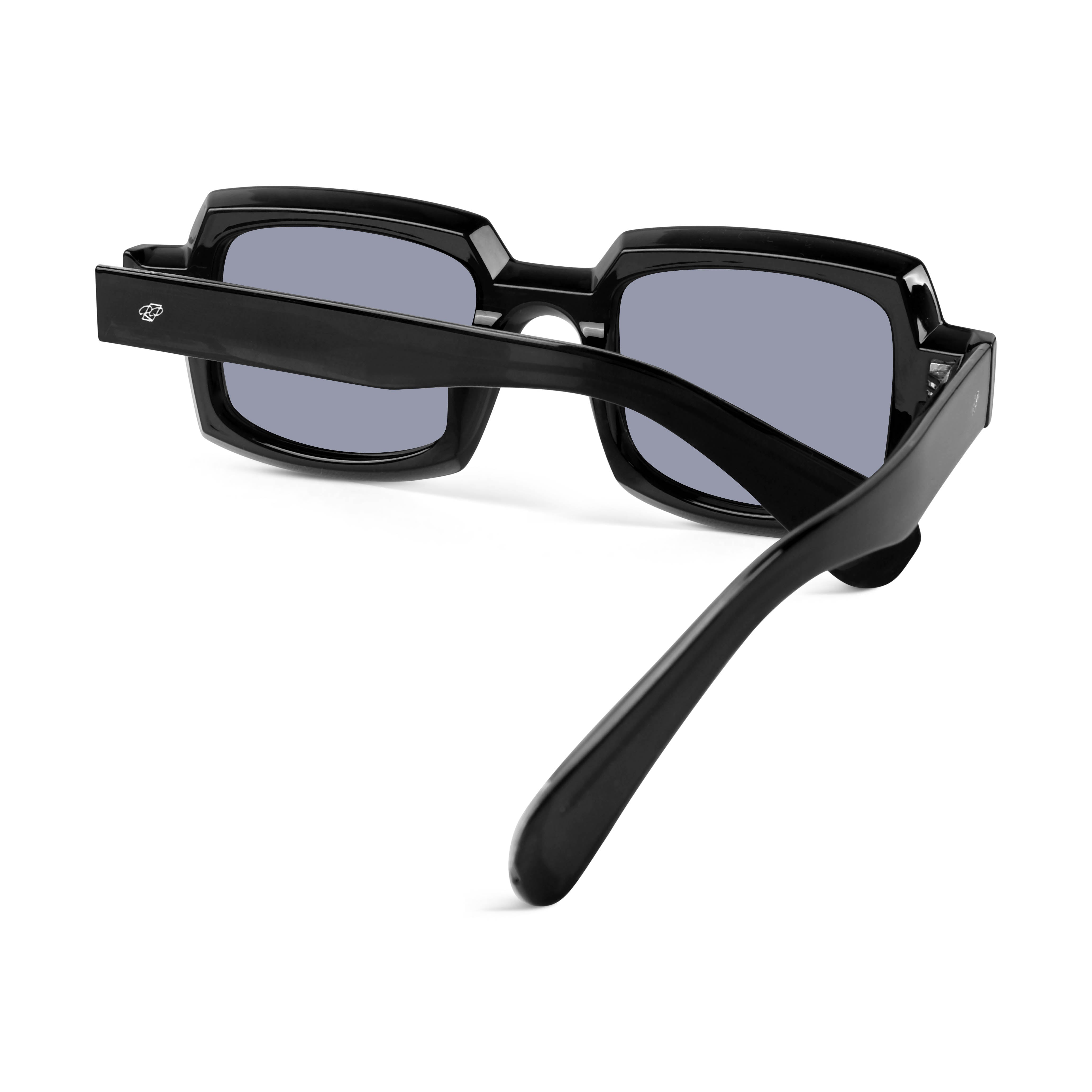 Posh Black Polarized Rectangle Sunglasses