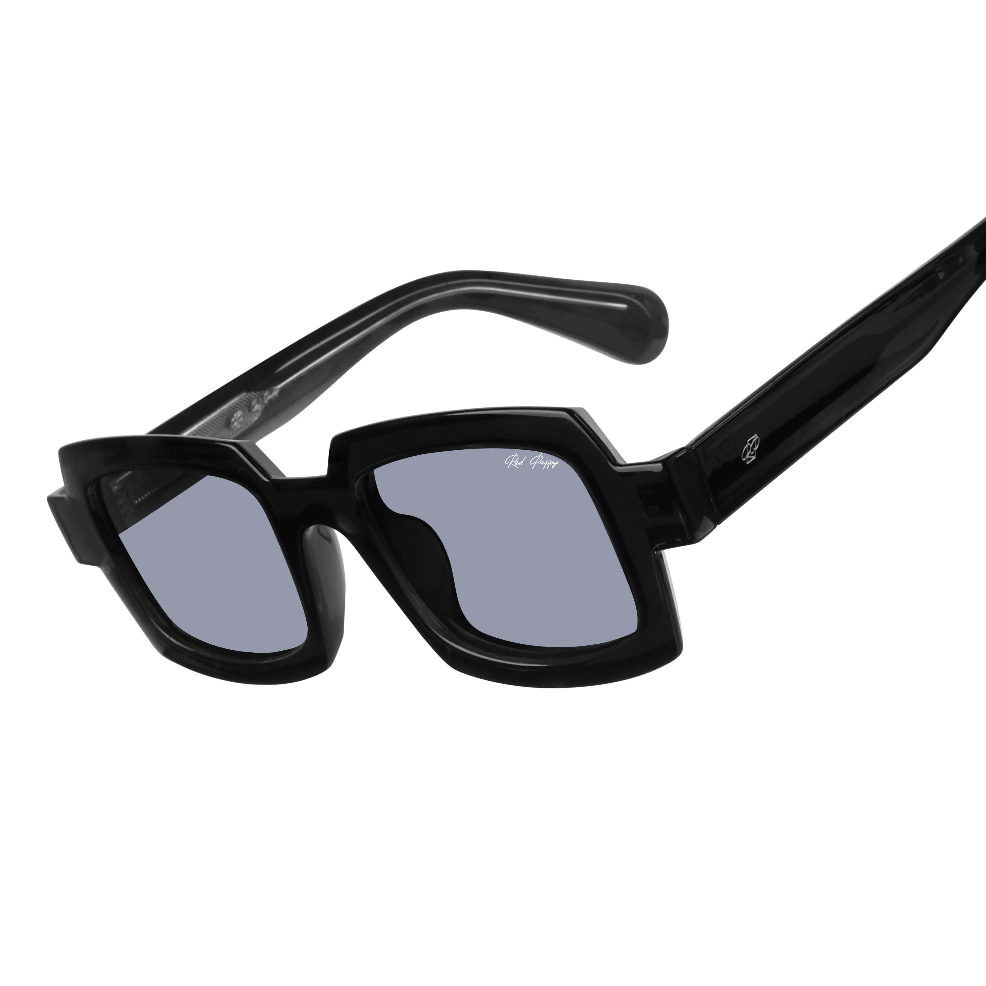 Posh Black Polarized Rectangle Sunglasses