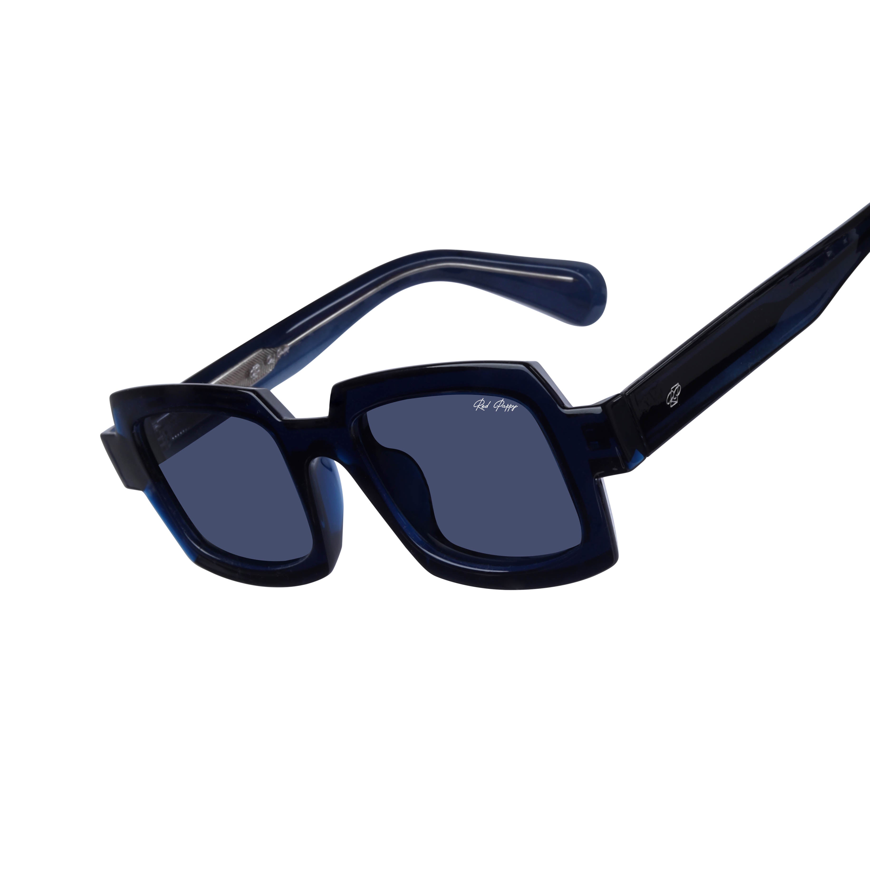 Posh Blue Polarized Rectangle Sunglasses