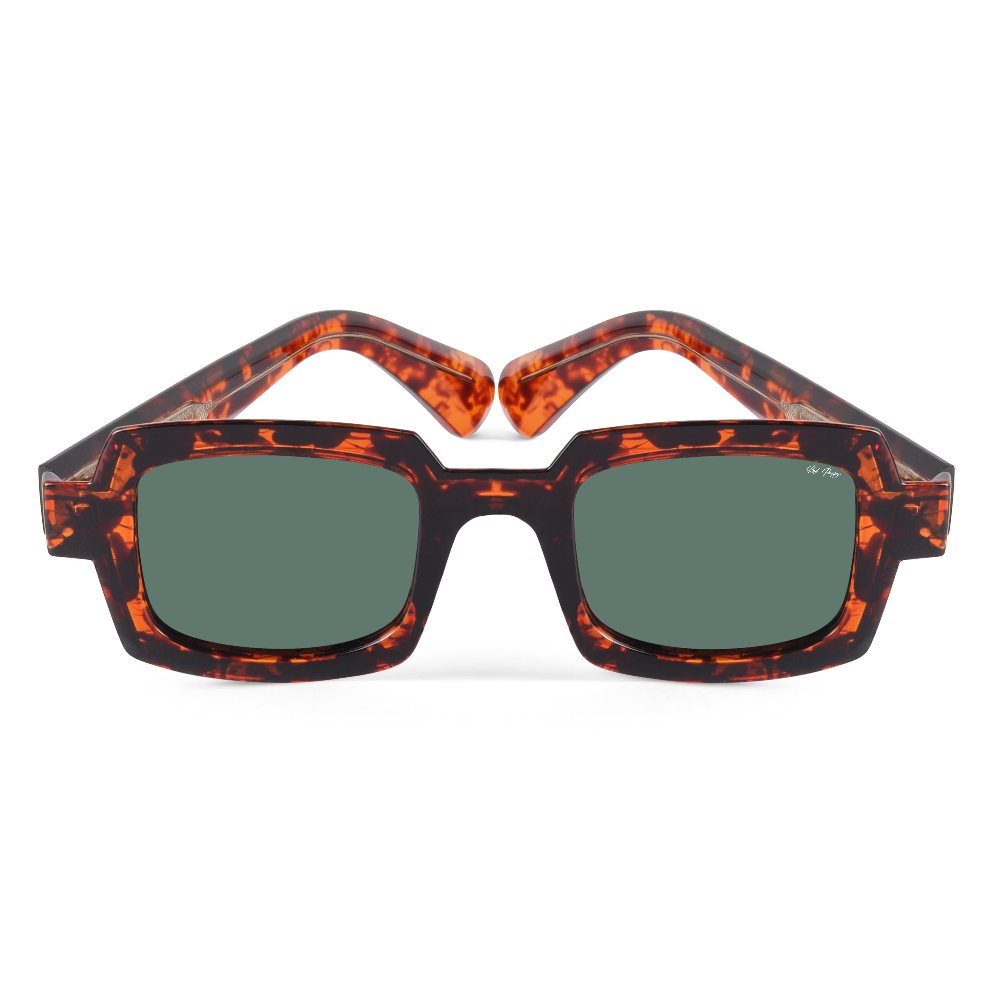 Posh Green Polarized Rectangle Sunglasses