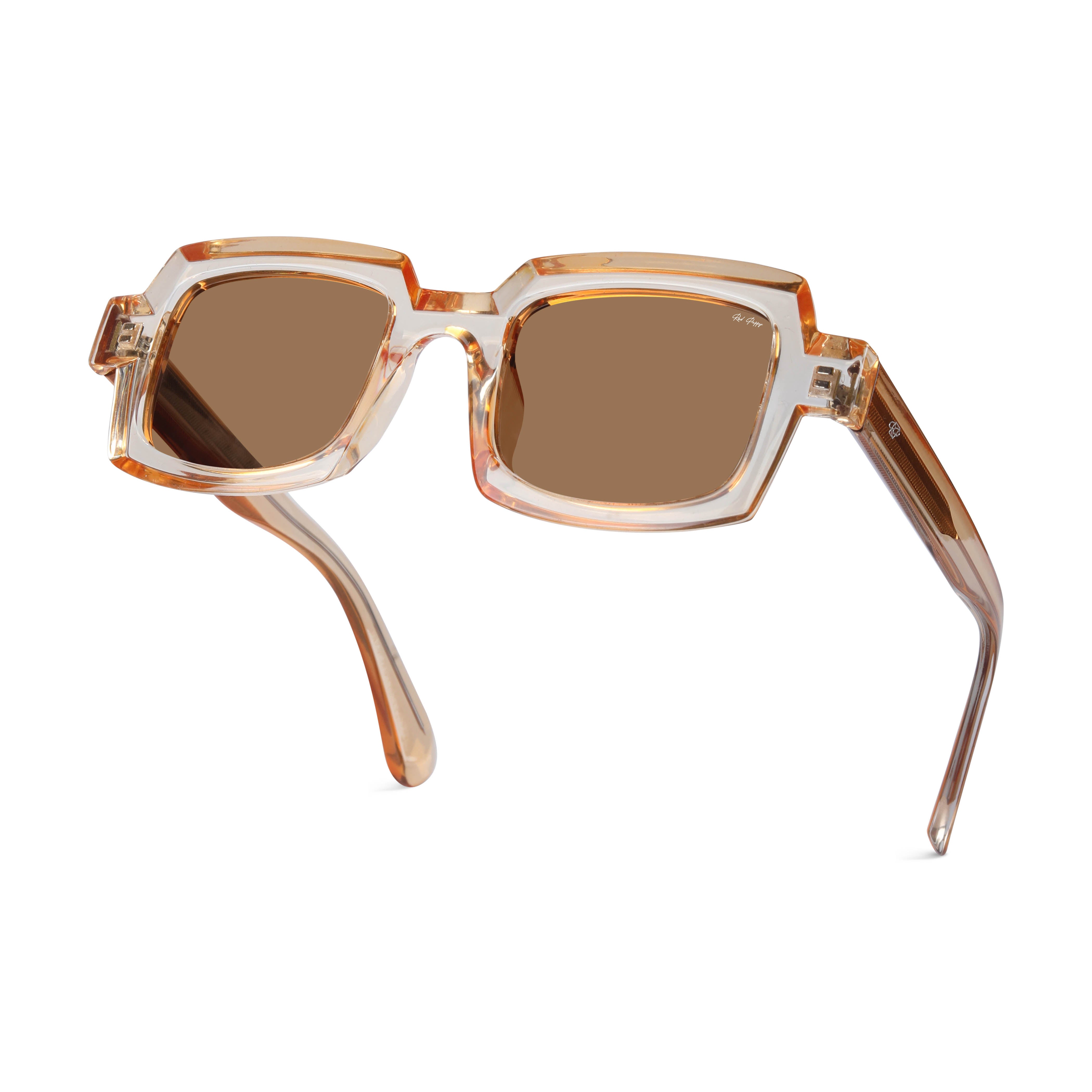 Posh Orange Polarized Rectangle Sunglasses