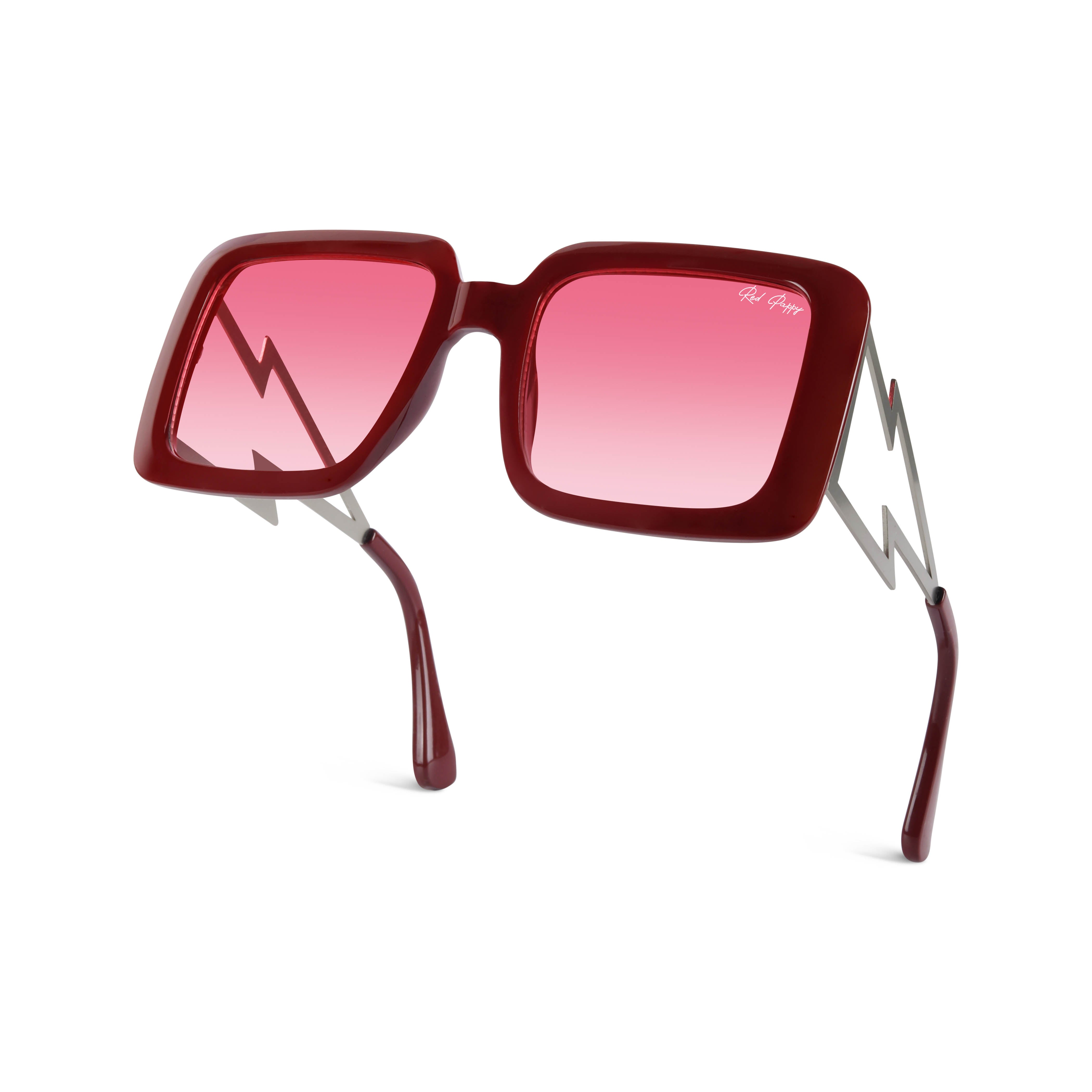 Rayvora Red Oversized Sunglasses