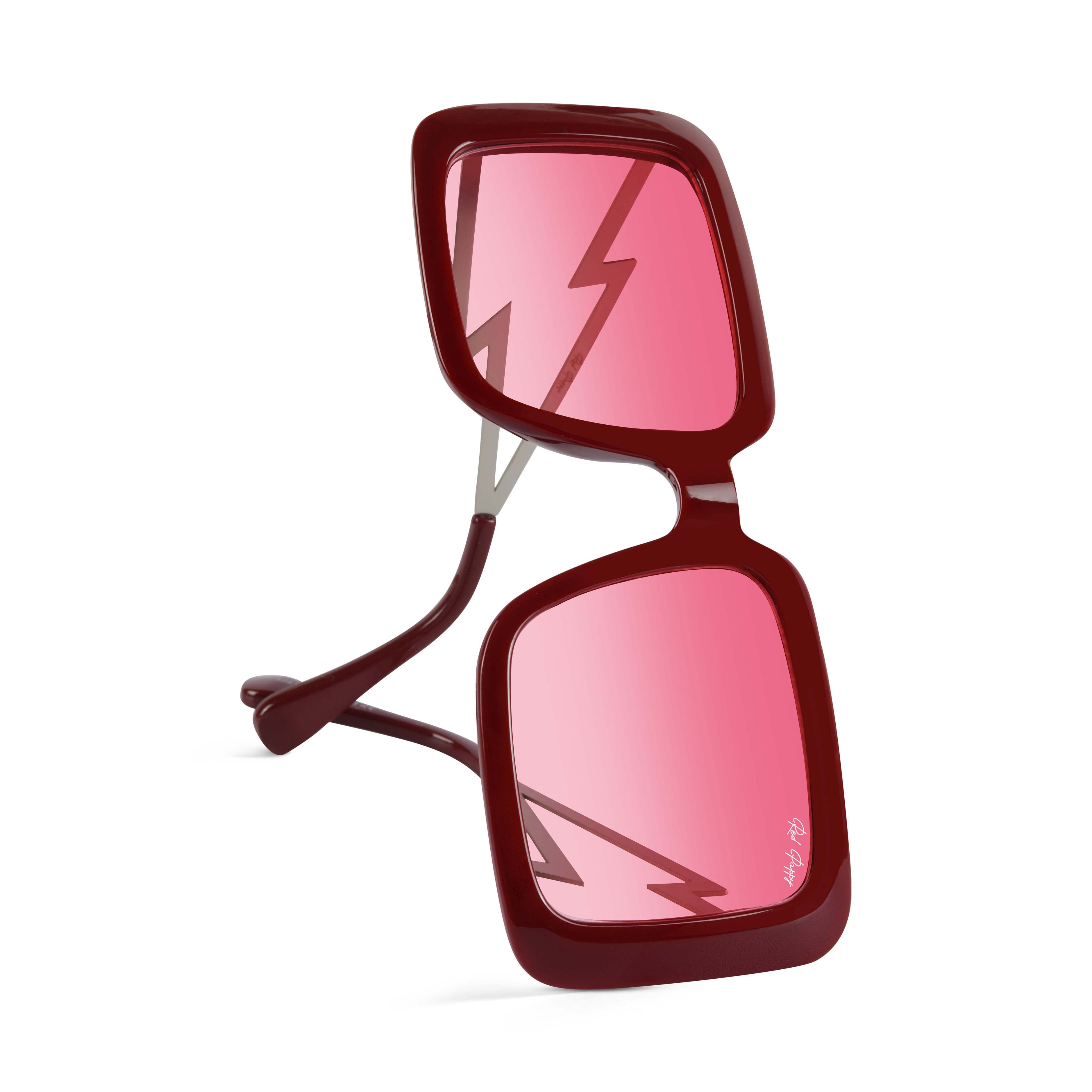 Rayvora Red Oversized Sunglasses