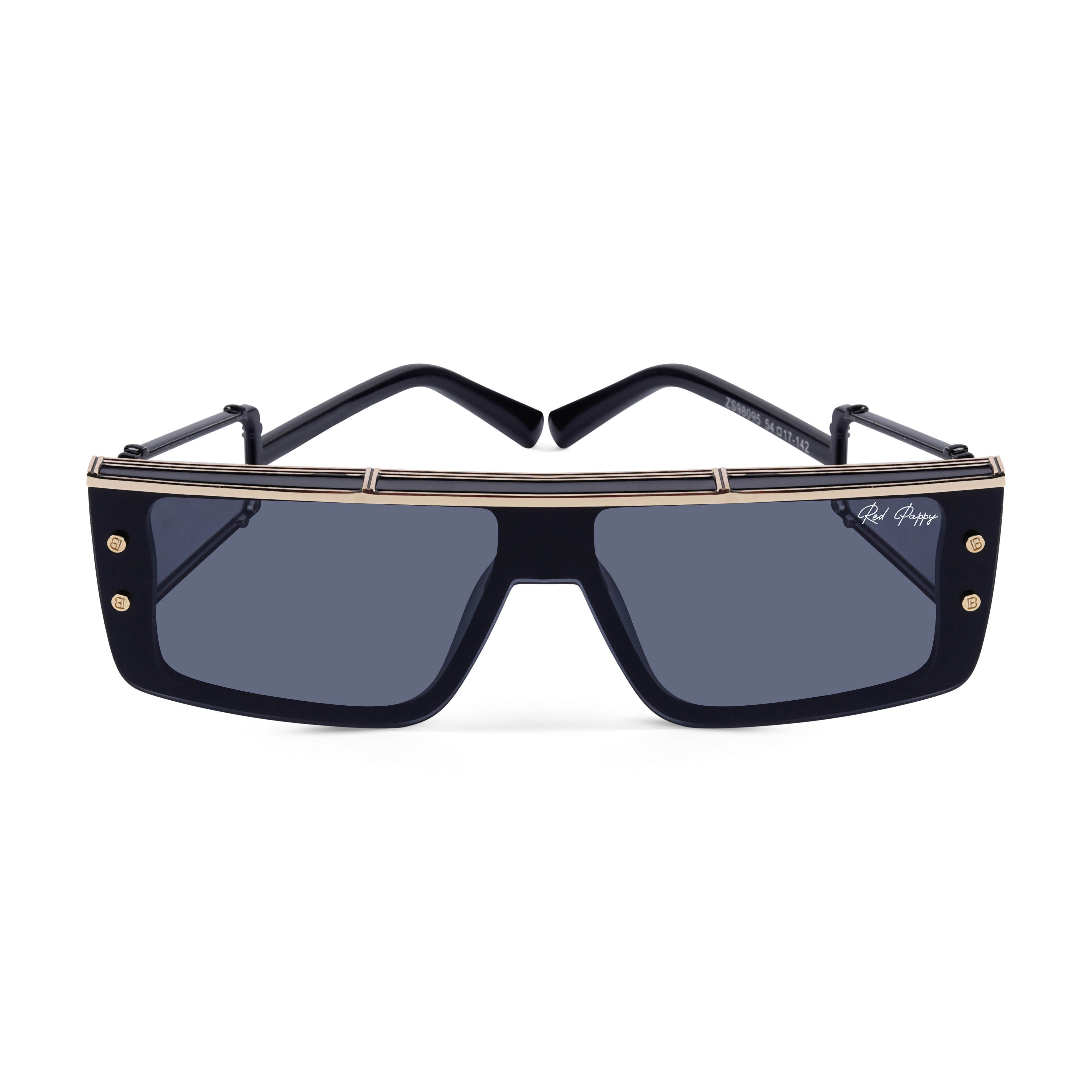 Riff Black Rectangle Sunglasses