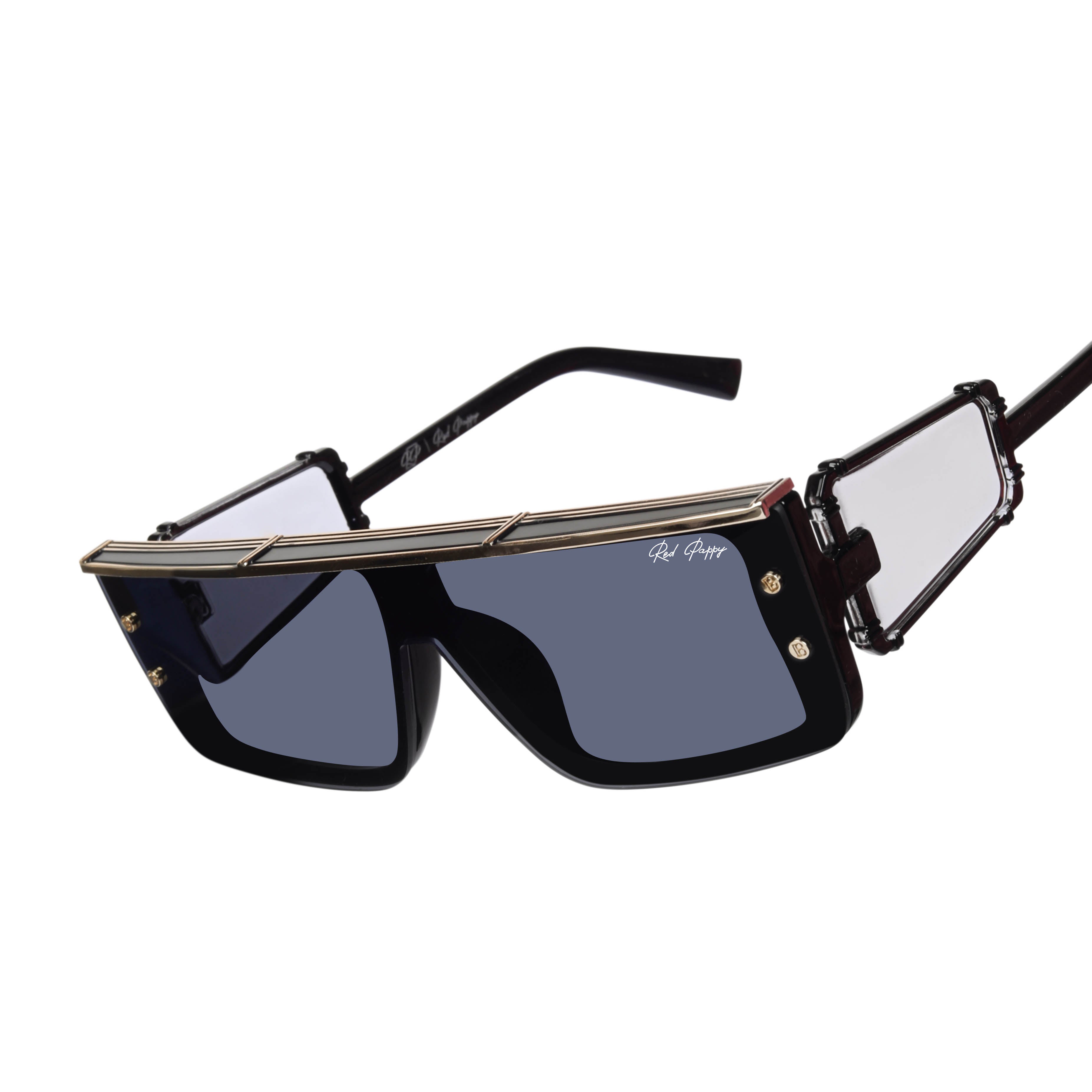 Riff Black Rectangle Sunglasses