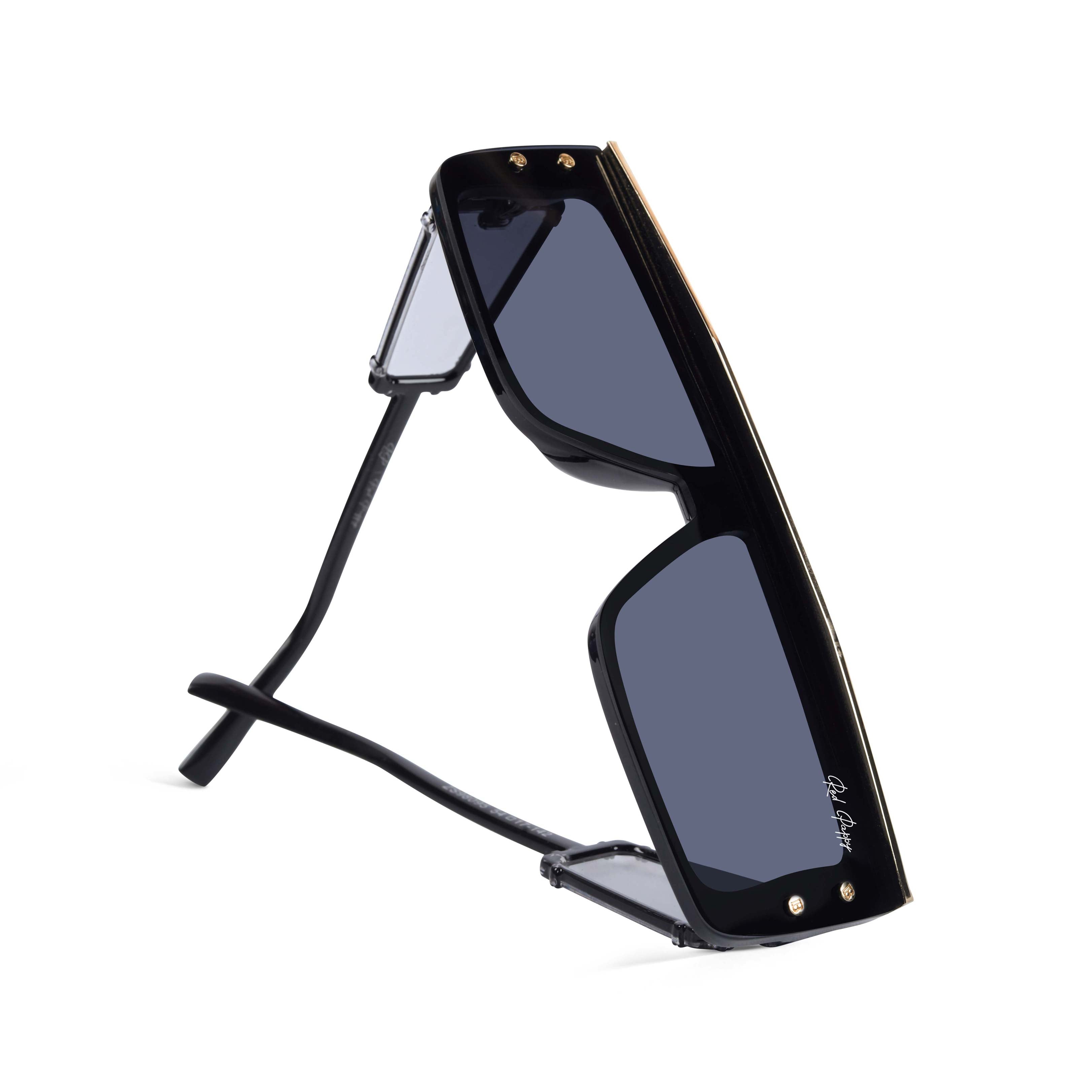 Riff Black Rectangle Sunglasses