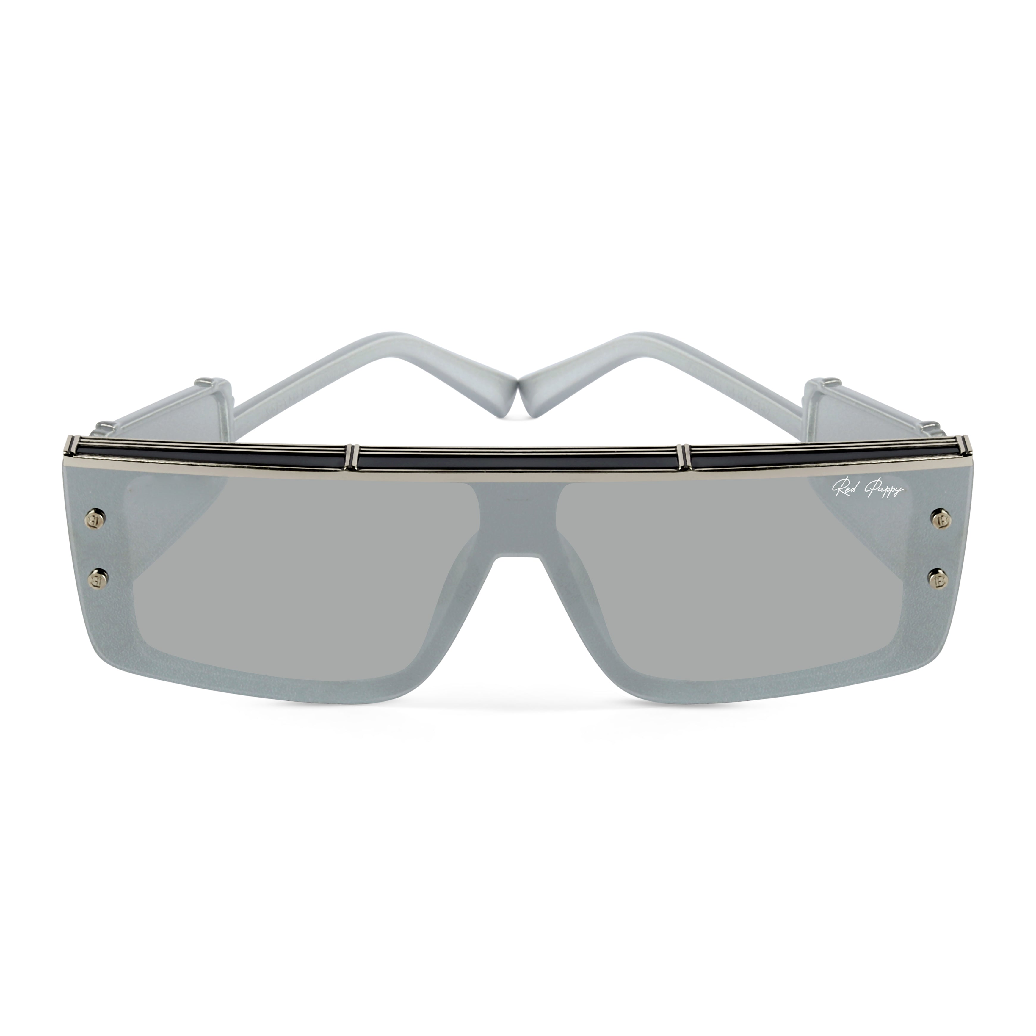 Red Pappy Riff Grey Rectangle Sunglasses