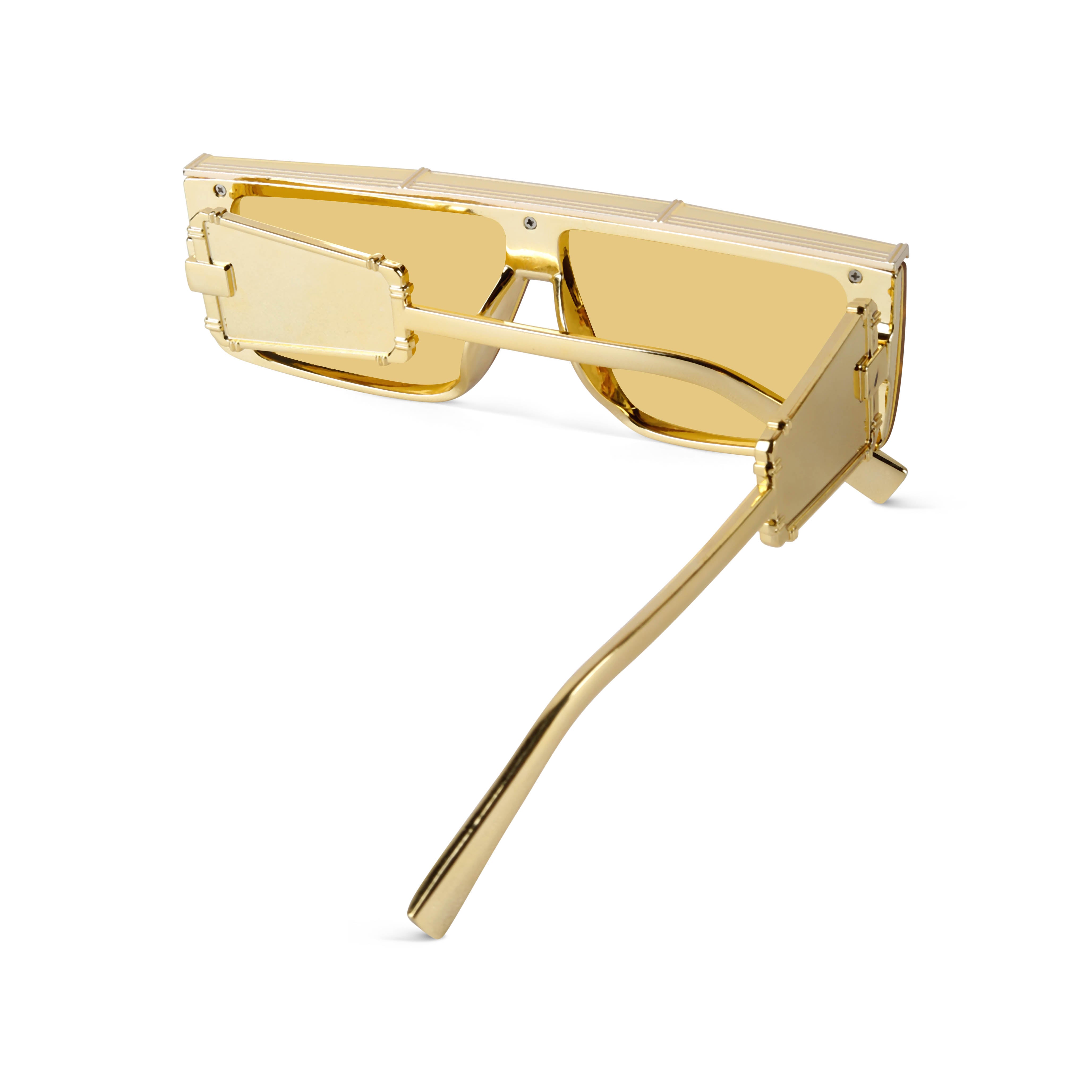 Riff Yellow Rectangle Sunglasses