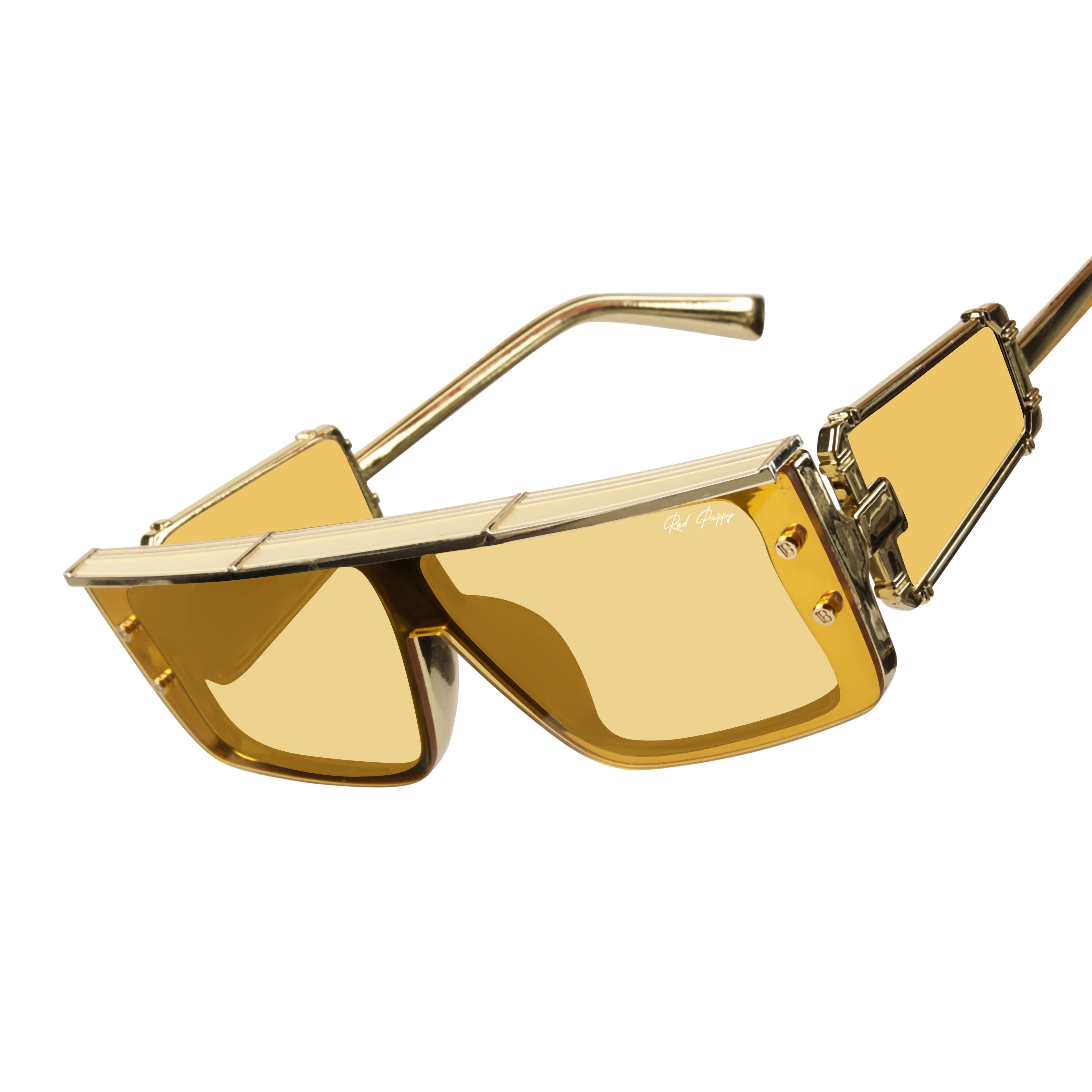 Riff Yellow Rectangle Sunglasses