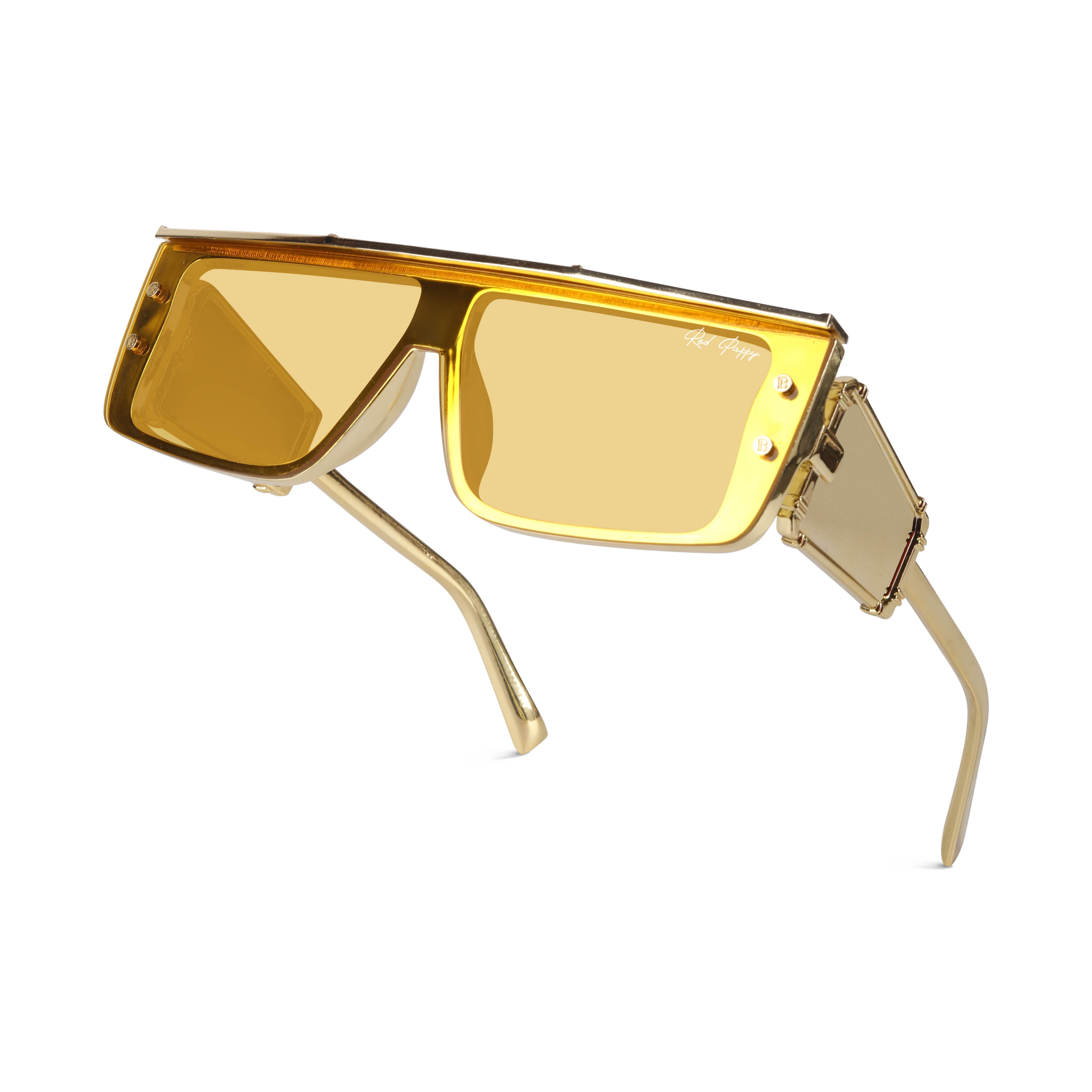 Riff Yellow Rectangle Sunglasses